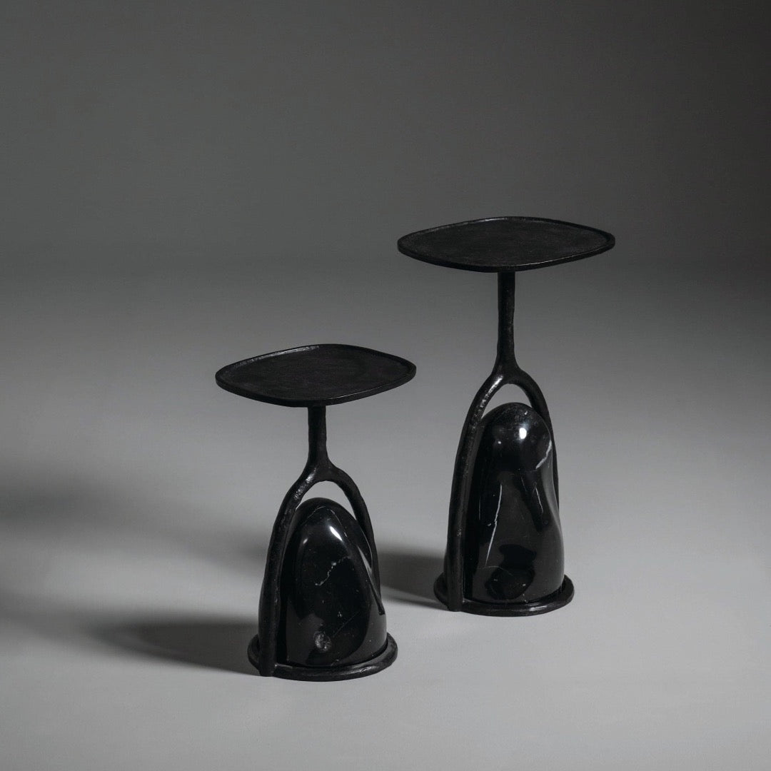 Luxury Anvi Side Table Black marble