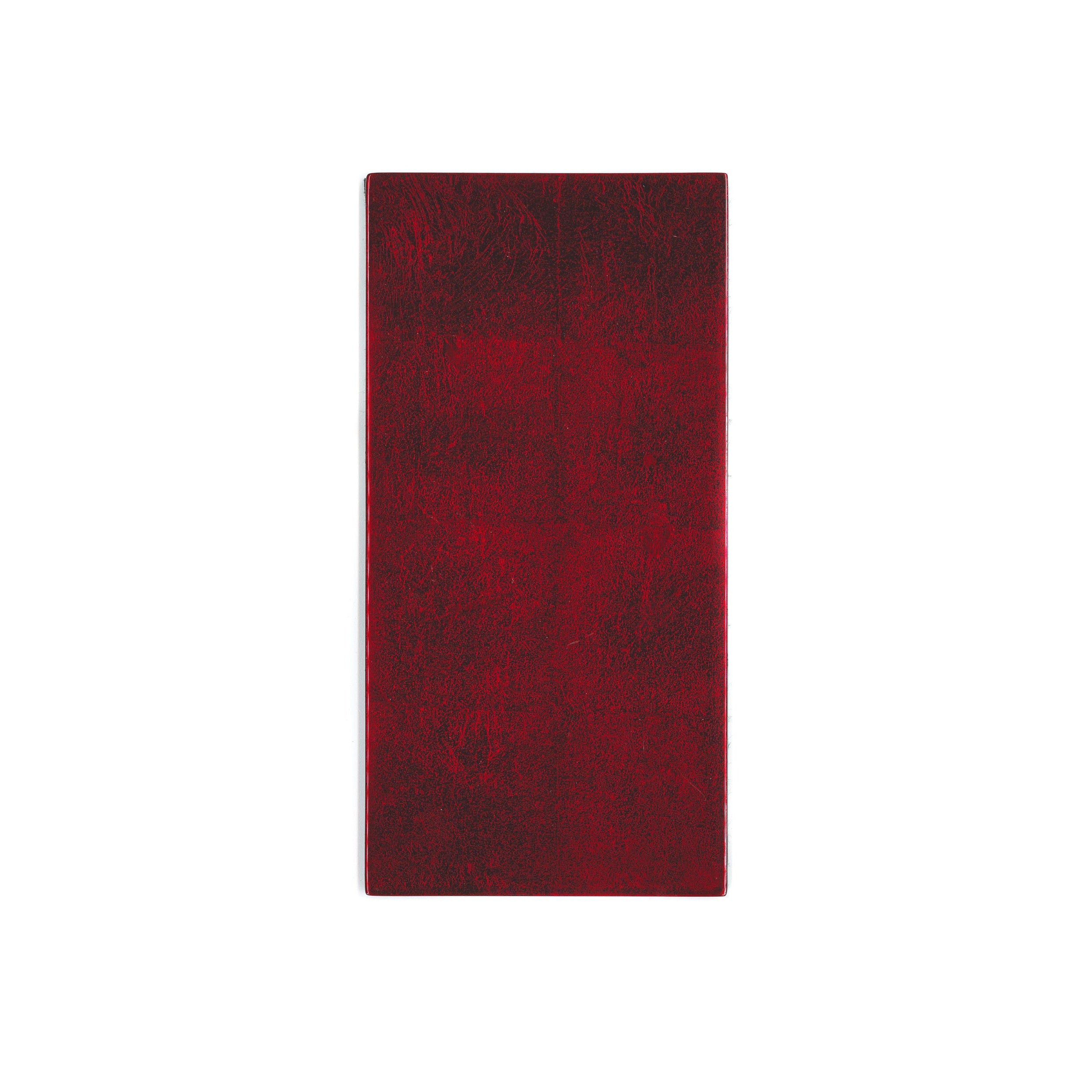 Silver Leaf Double Coaster - Chic Matte Red