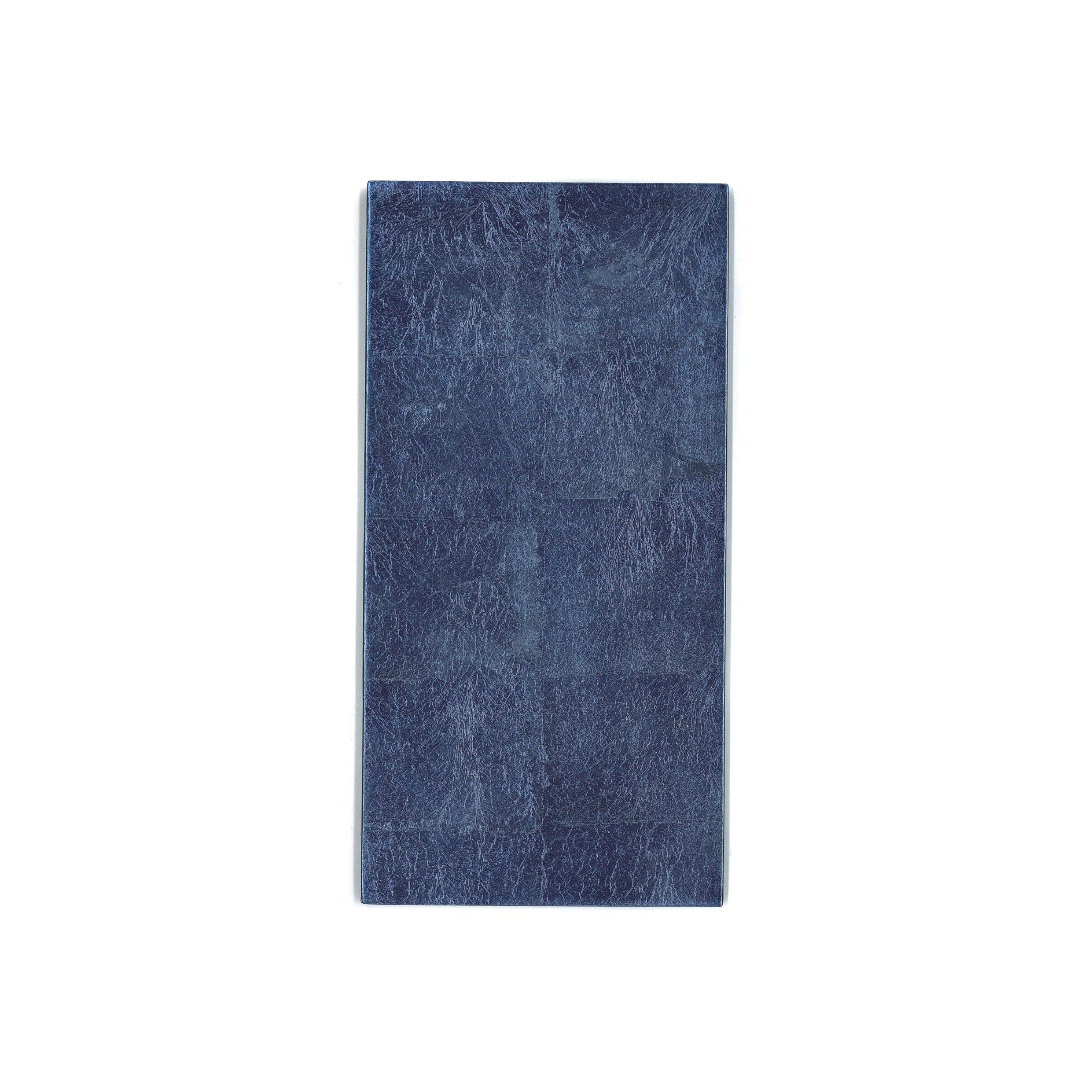 Silver Leaf Double Coaster - Chic Matte Blue