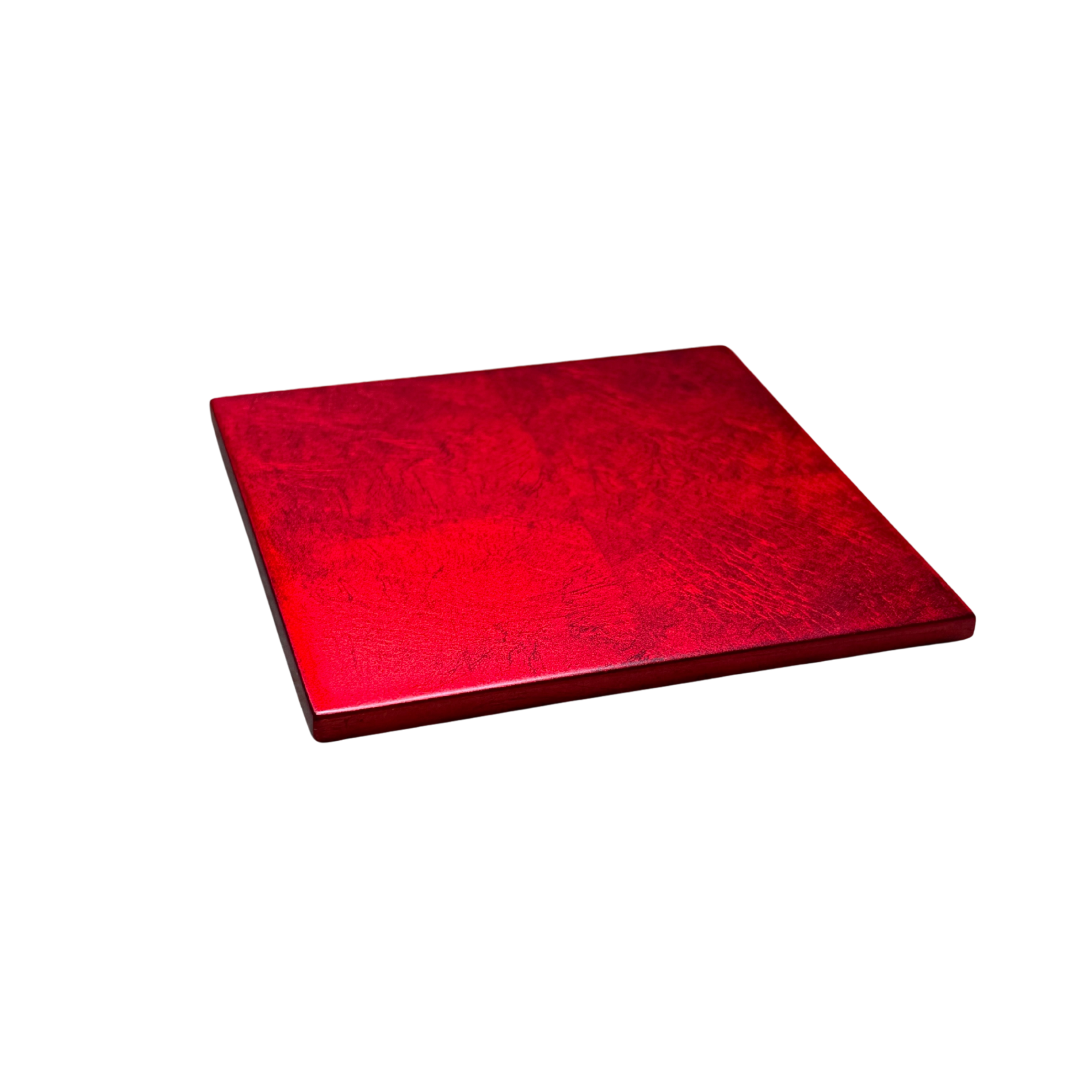 Silver Leaf Coaster - Chic Matte Red