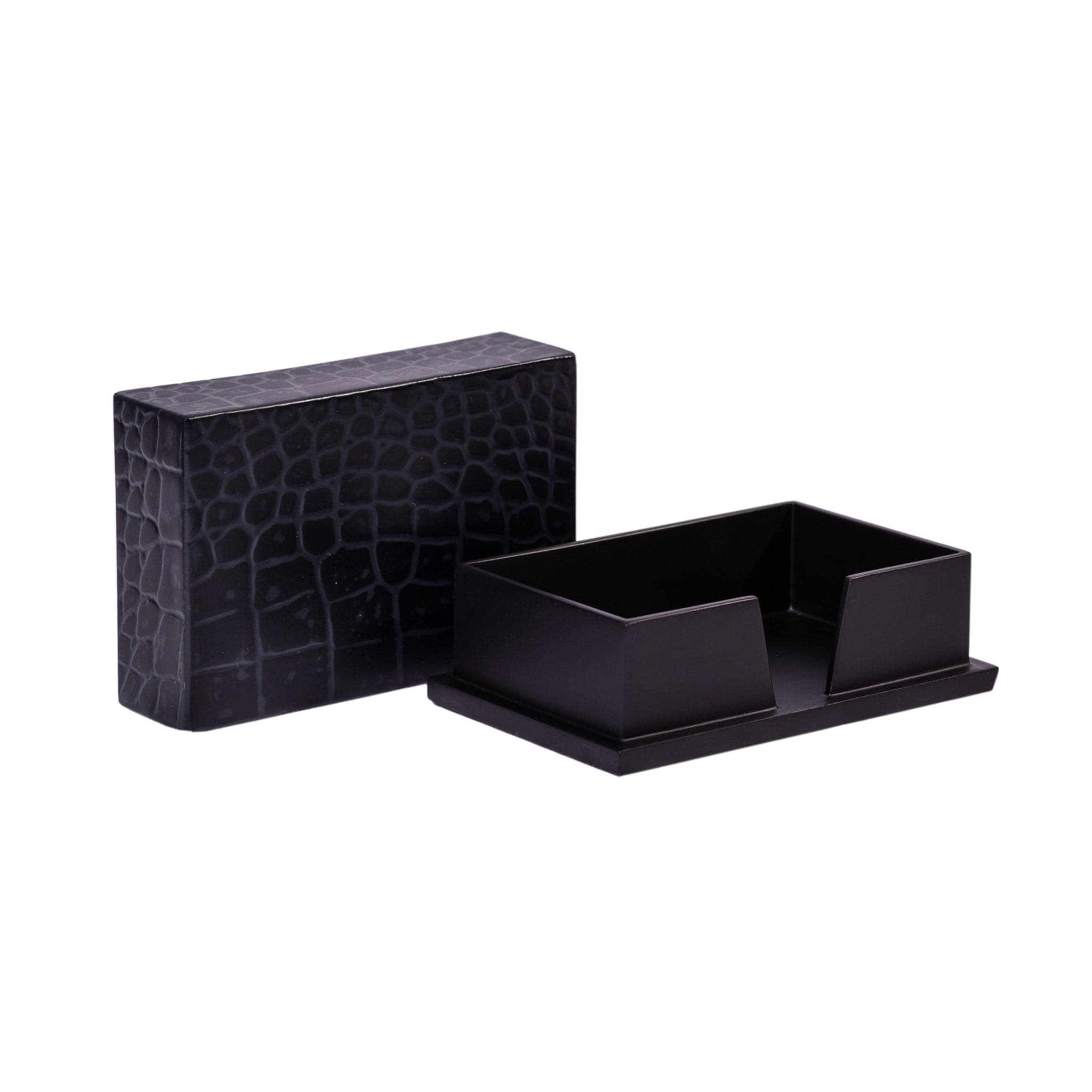 Chelsea Business Card Holder Croc Noir