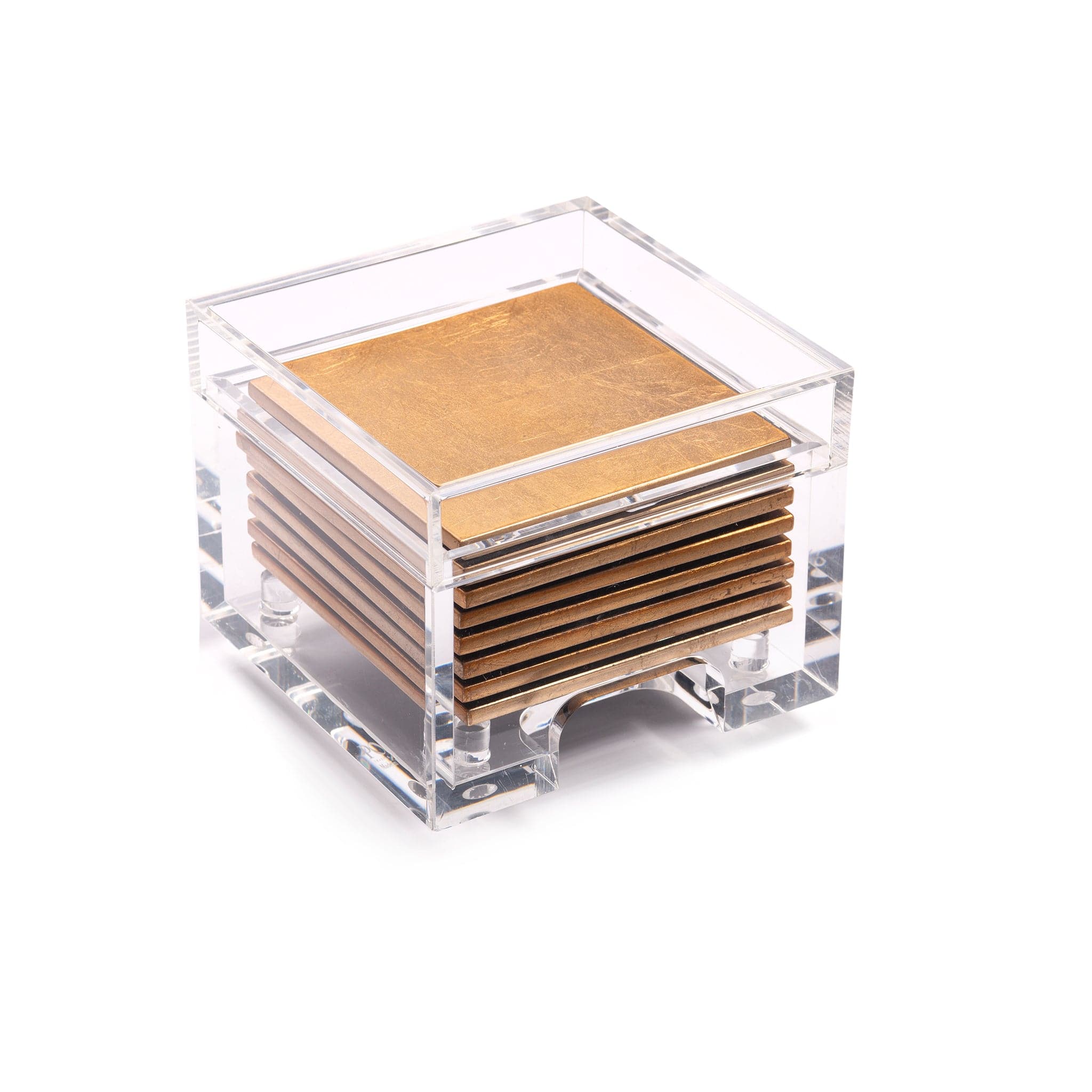 Coastbox Clear Silver Leaf Chic Matte Gold - Posh Trading Company - Interior furnishings london