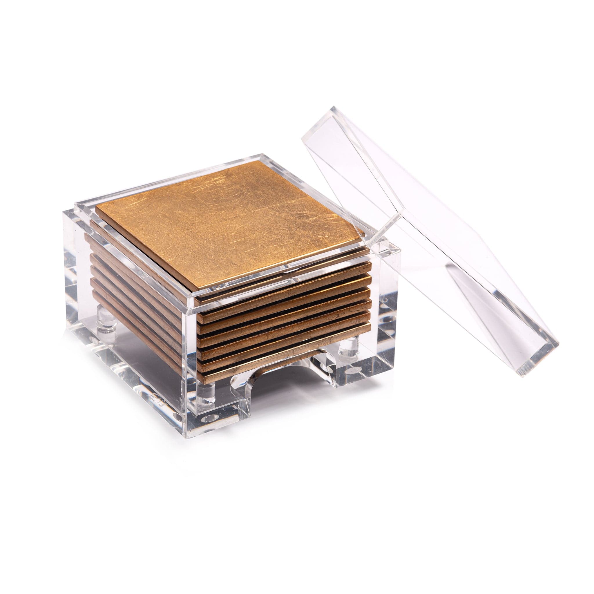 Coastbox Clear Silver Leaf Chic Matte Gold - Posh Trading Company - Interior furnishings london