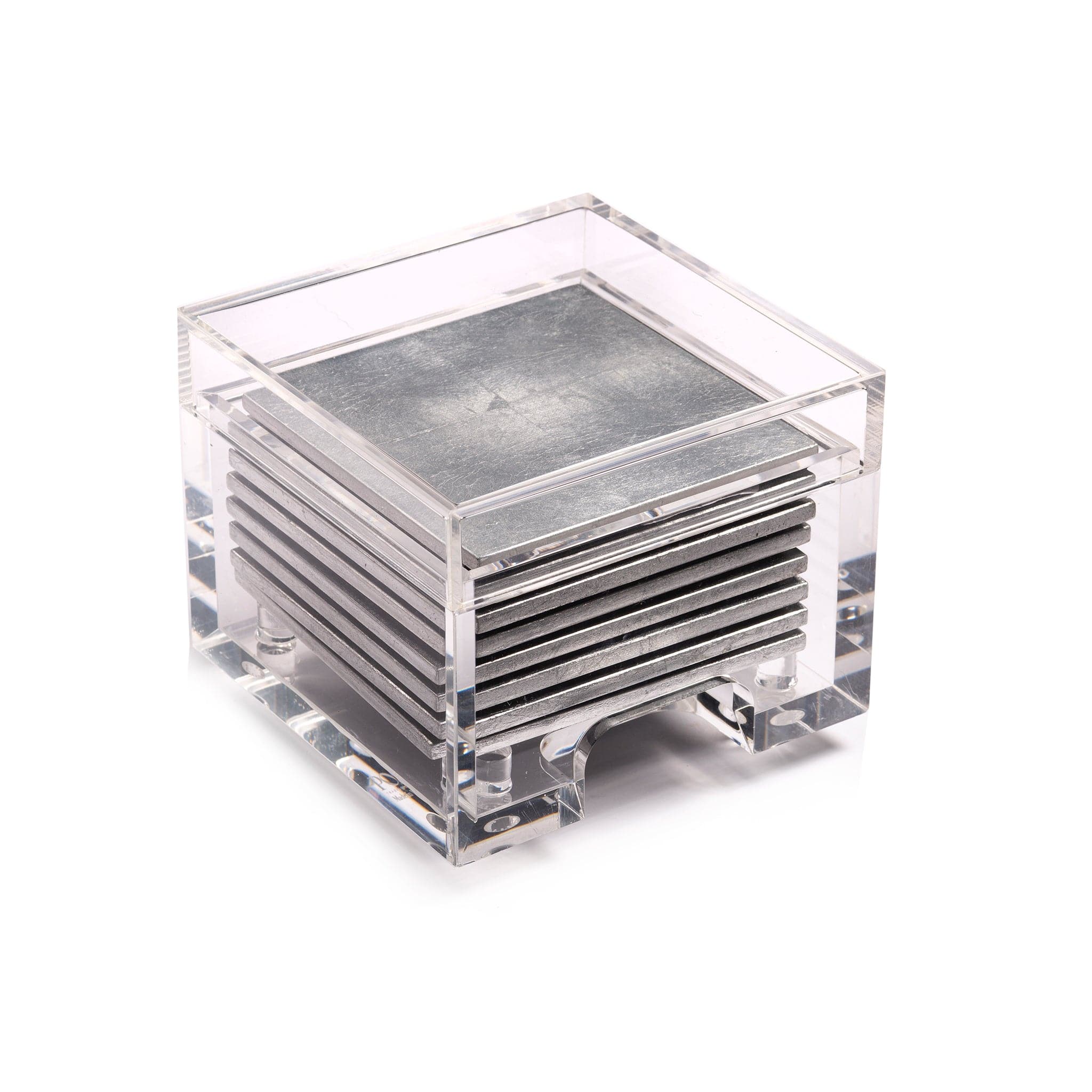 Coastbox Clear Silver Leaf Chic Matte Silver - Posh Trading Company - Interior furnishings london