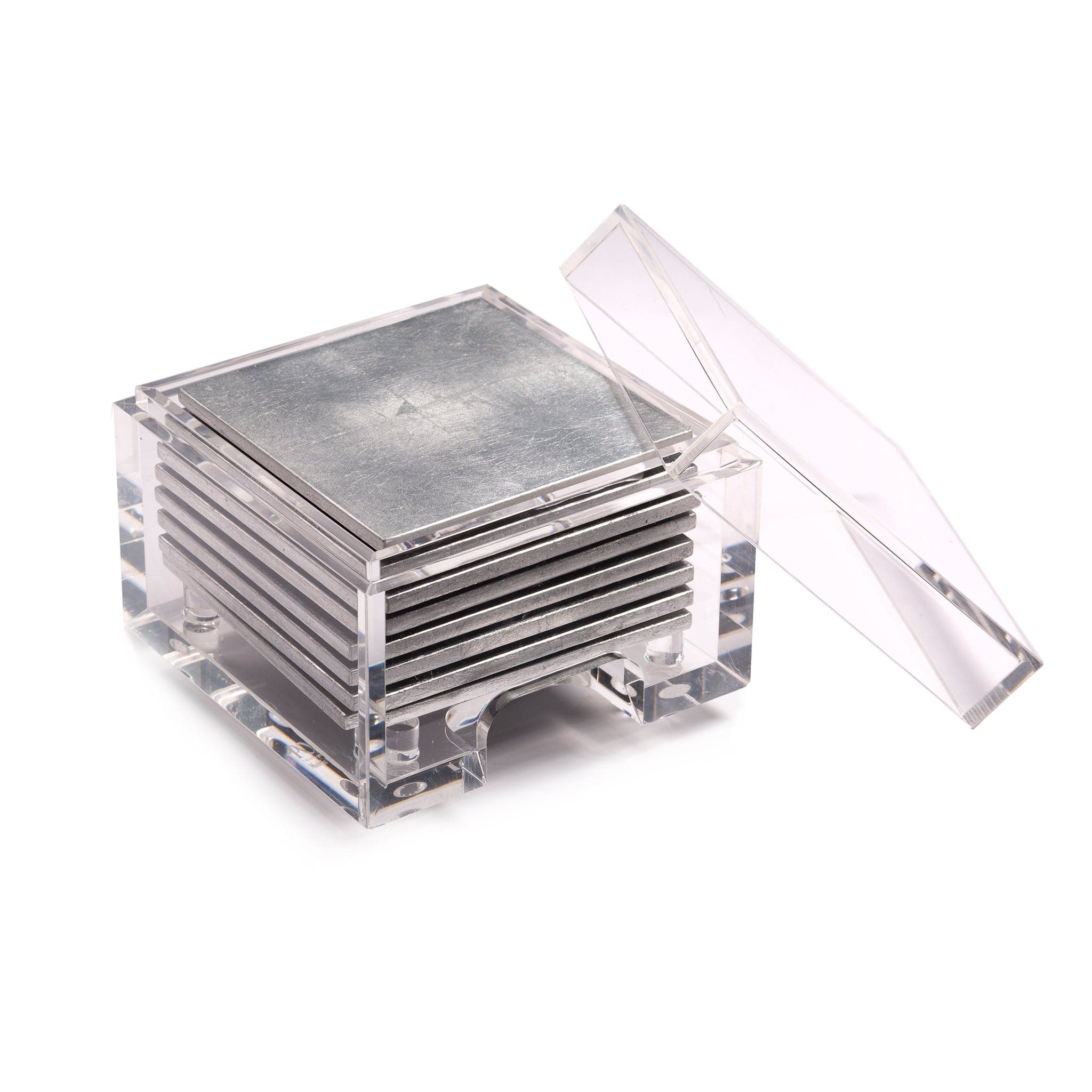 Coastbox Clear Silver Leaf Chic Matte Silver - Posh Trading Company - Interior furnishings london