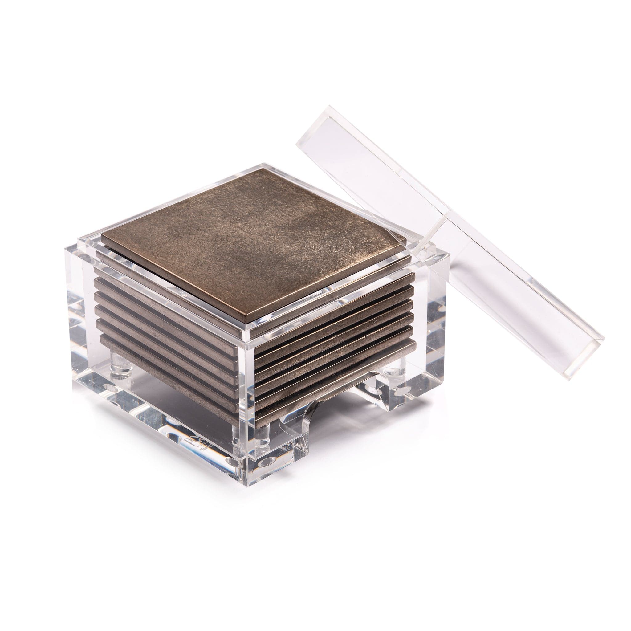 Coastbox Clear Silver Leaf Chic Matte Taupe - Posh Trading Company - Interior furnishings london
