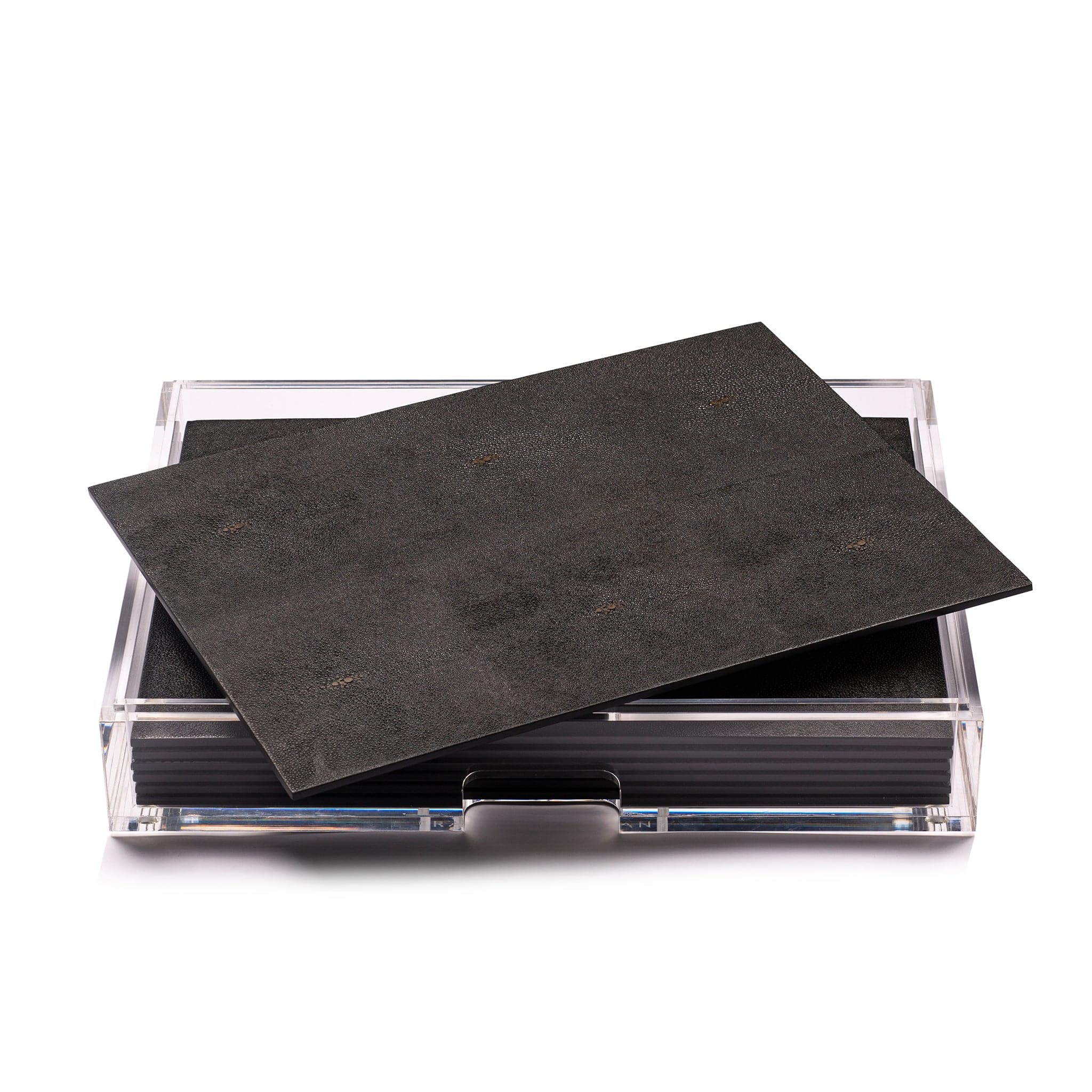 Grand Matbox Clear Shagreen Chocolate - Posh Trading Company - Interior furnishings london