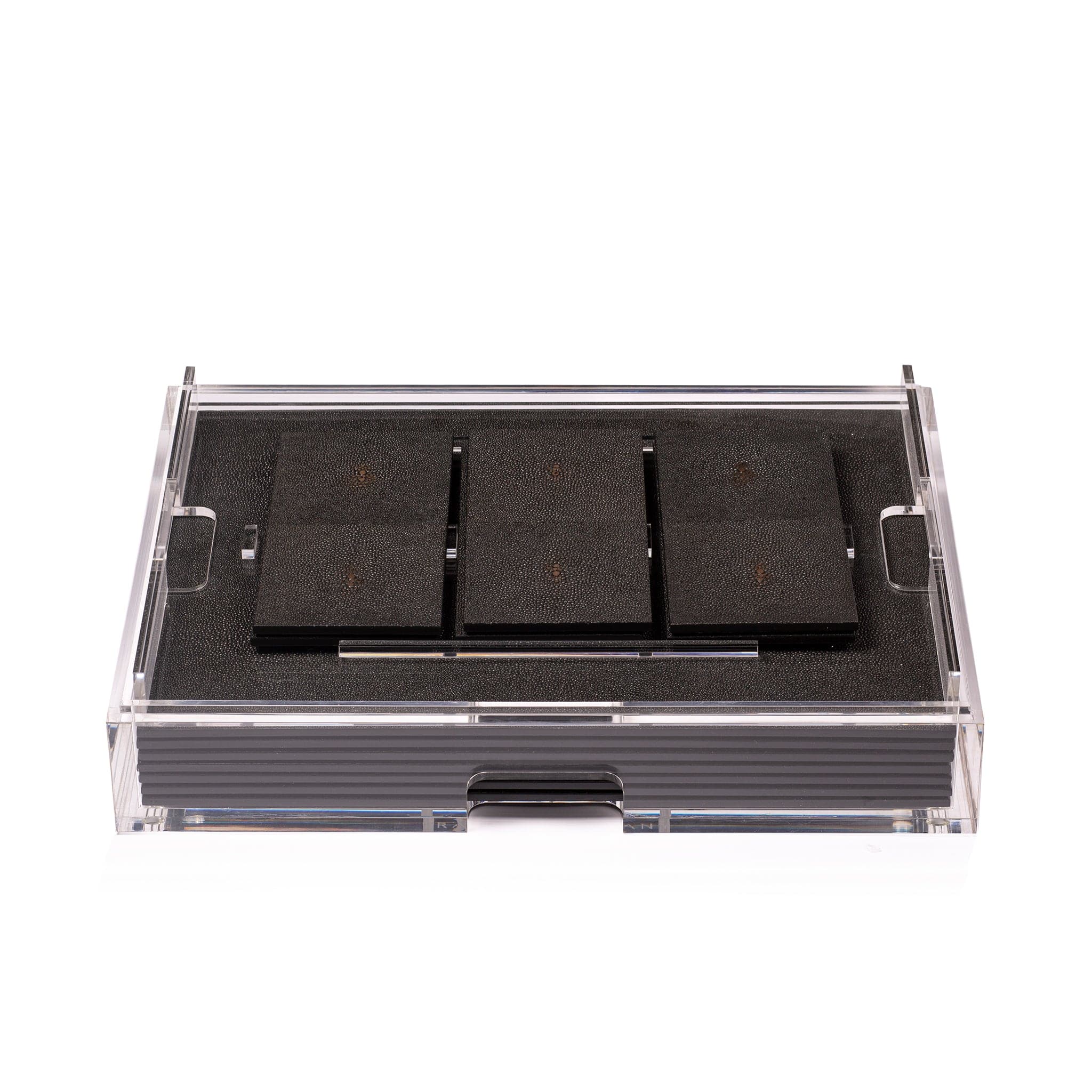 Grand Matbox Clear Shagreen Chocolate - Posh Trading Company - Interior furnishings london