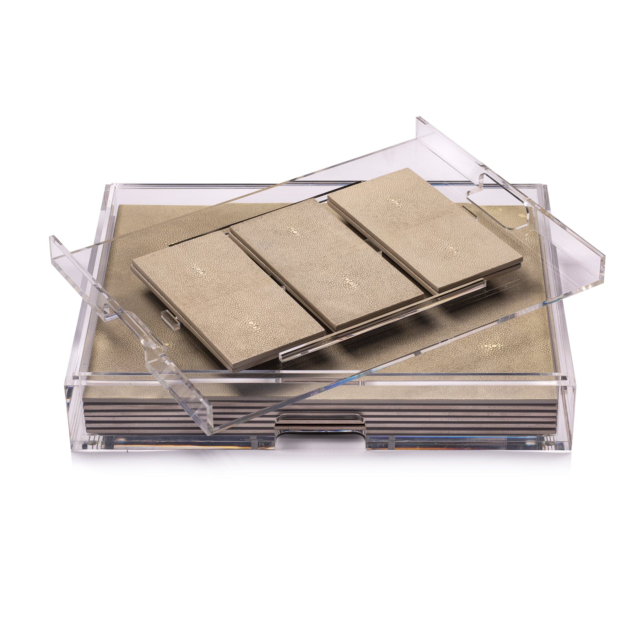 Grand Matbox Clear Shagreen Natural - Posh Trading Company - Interior furnishings london