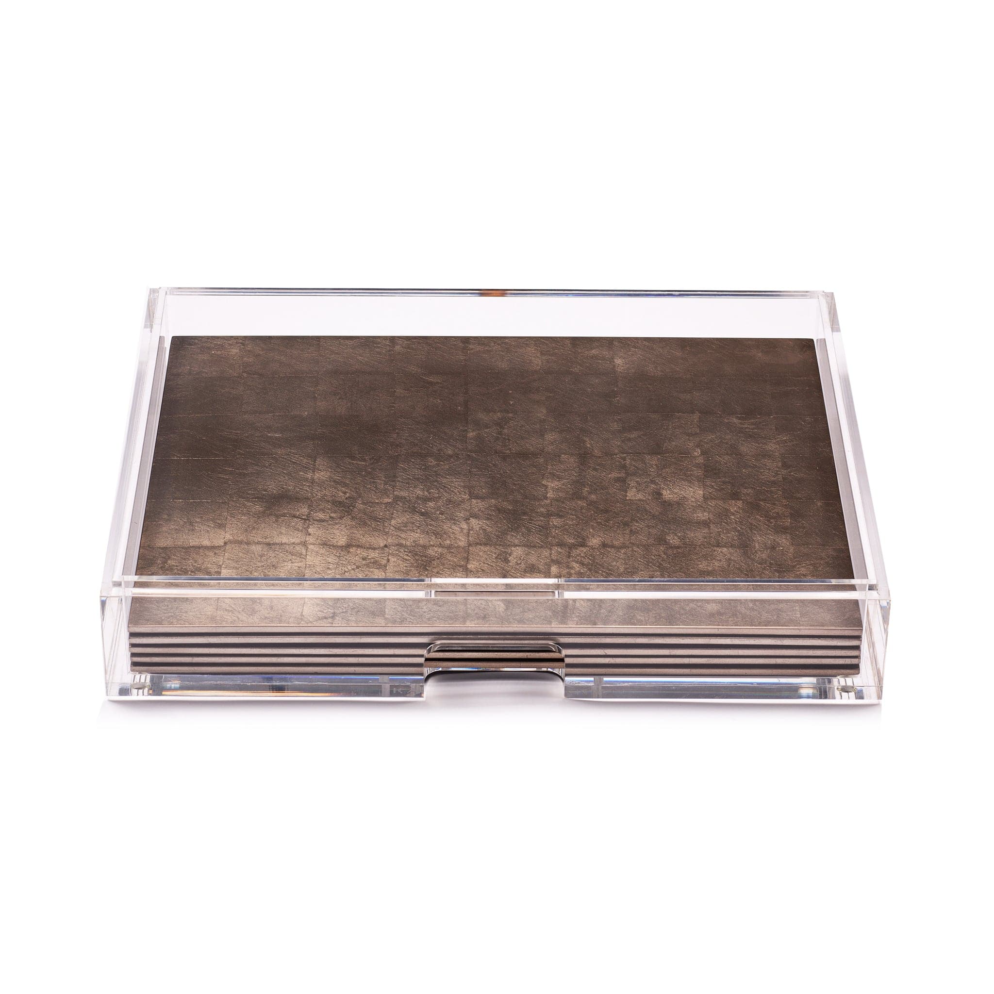 Grand Matbox Clear Silver Leaf Taupe - Posh Trading Company - Interior furnishings london