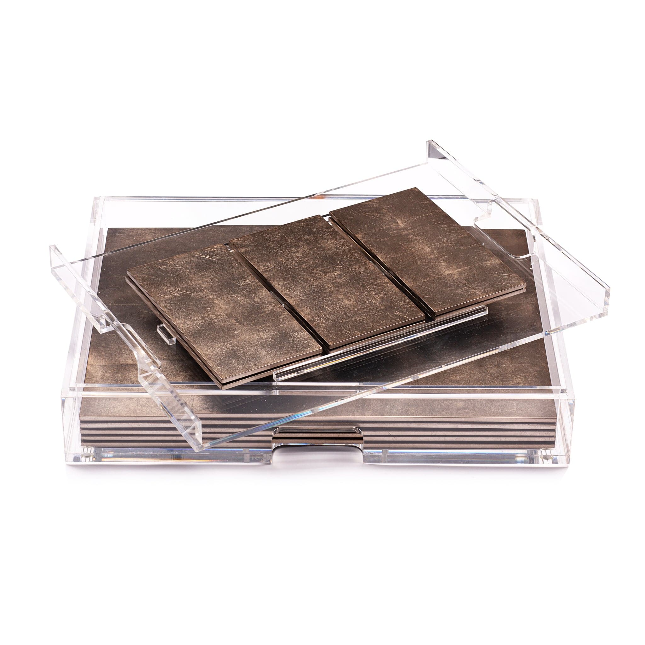 Grand Matbox Clear Silver Leaf Taupe - Posh Trading Company - Interior furnishings london