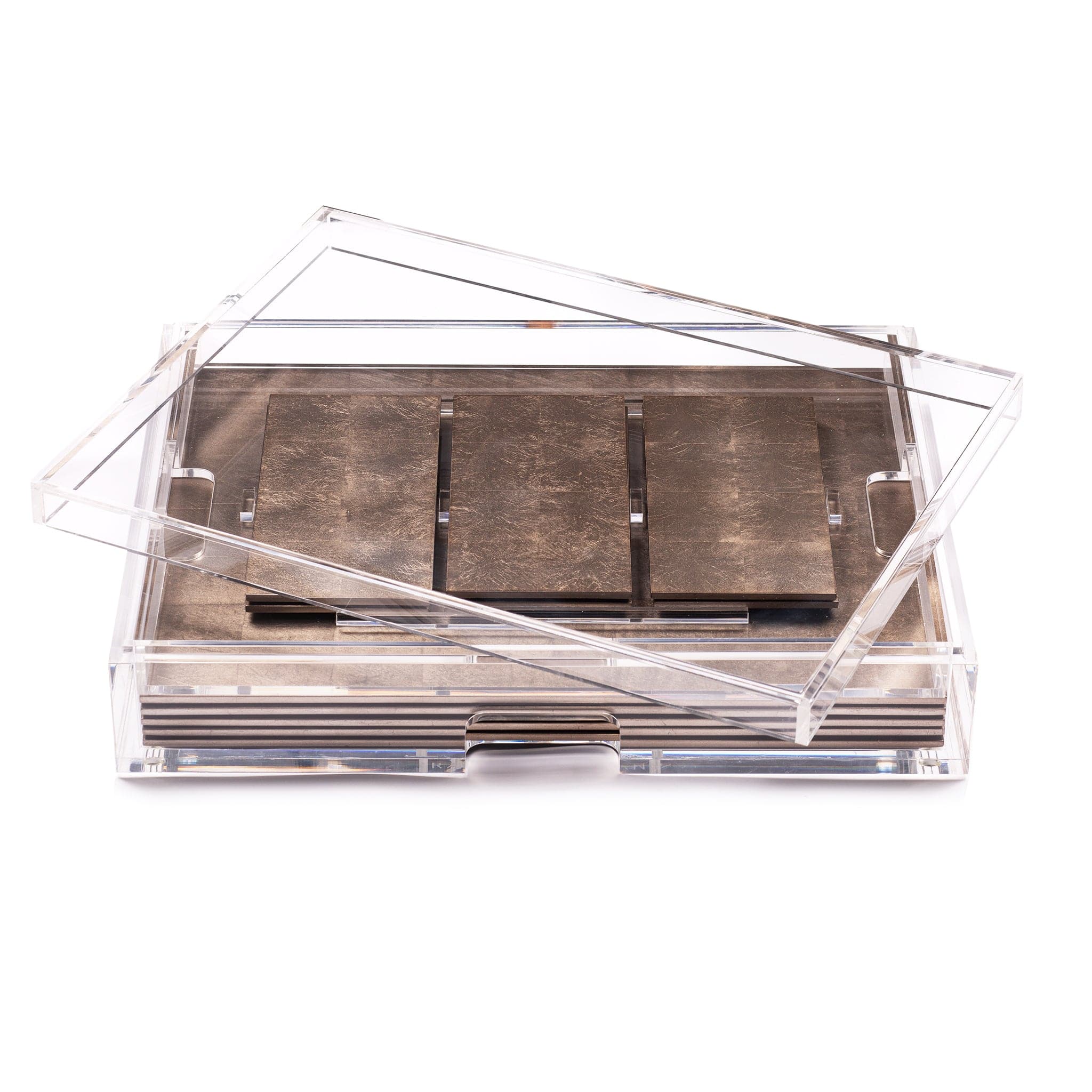 Grand Matbox Clear Silver Leaf Taupe - Posh Trading Company - Interior furnishings london