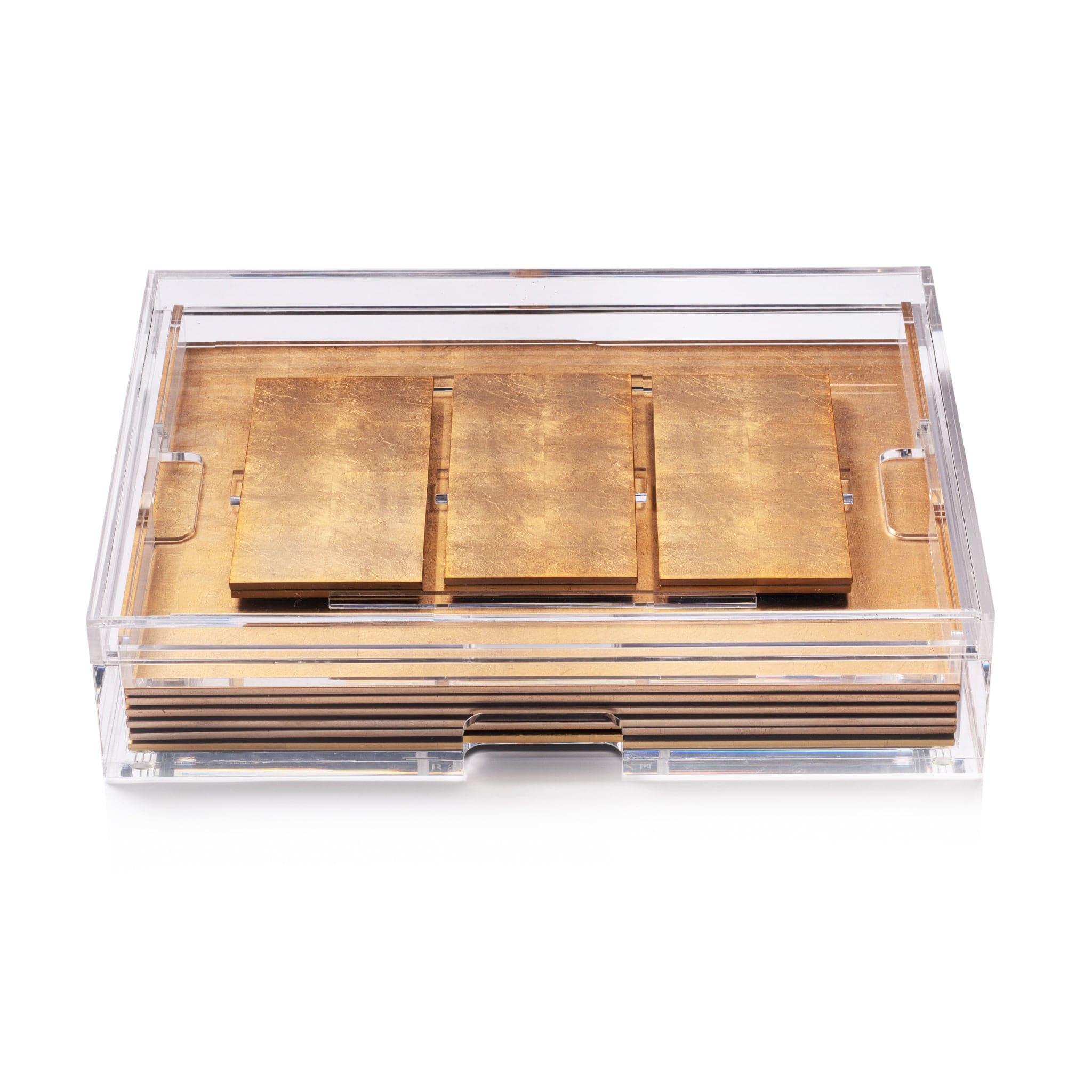 Grand Matbox Clear Silver Leaf Gold - Posh Trading Company - Interior furnishings london