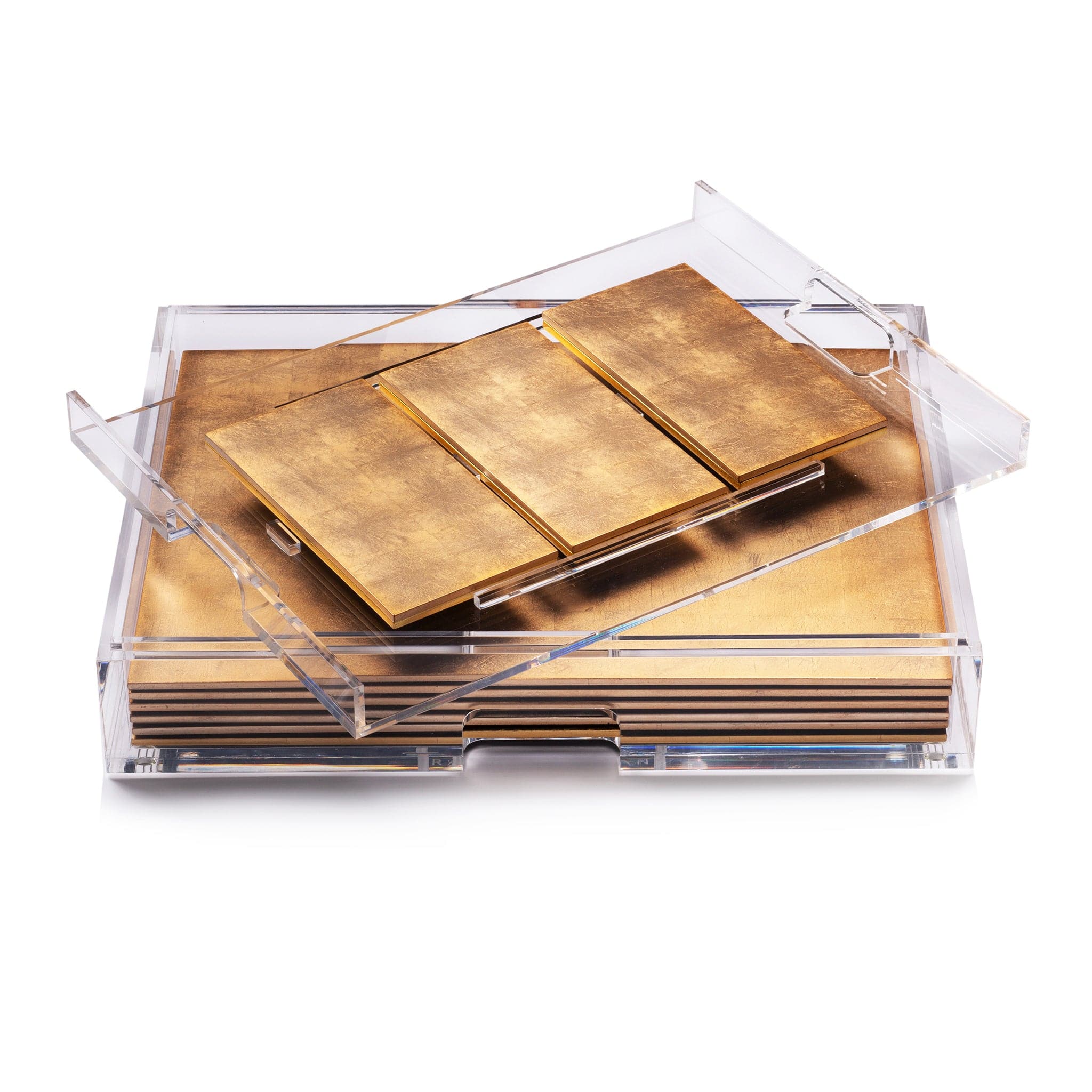 Grand Matbox Clear Silver Leaf Gold - Posh Trading Company - Interior furnishings london