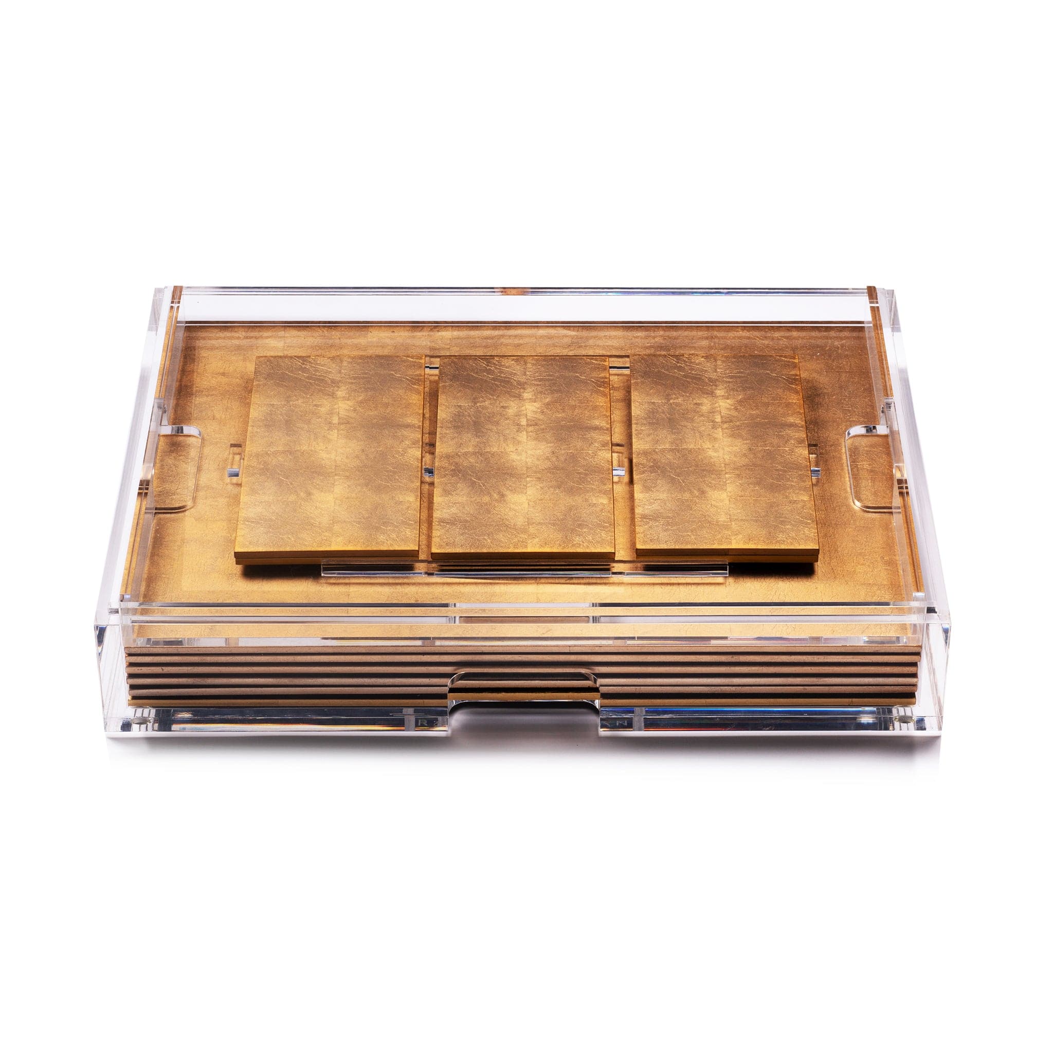 Grand Matbox Clear Silver Leaf Gold - Posh Trading Company - Interior furnishings london