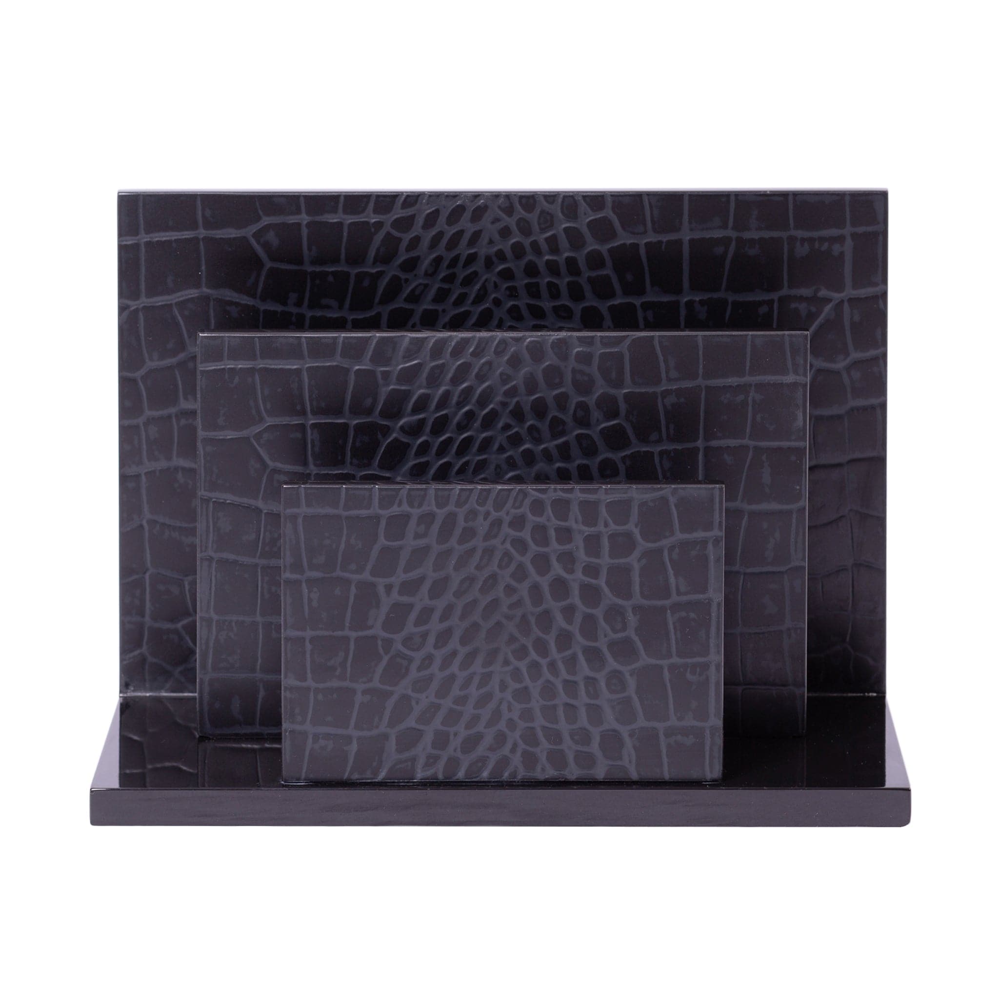 Chelsea Letter Holder Croc Noir