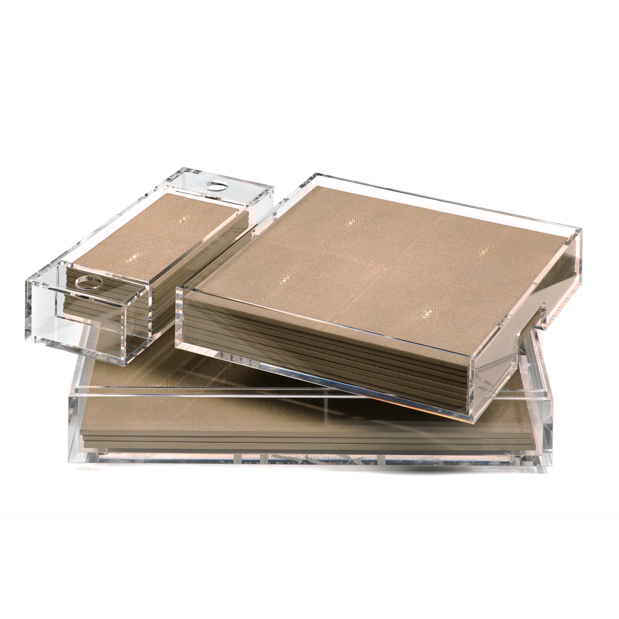 Matbox Clear Shagreen Natural - Posh Trading Company - Interior furnishings london
