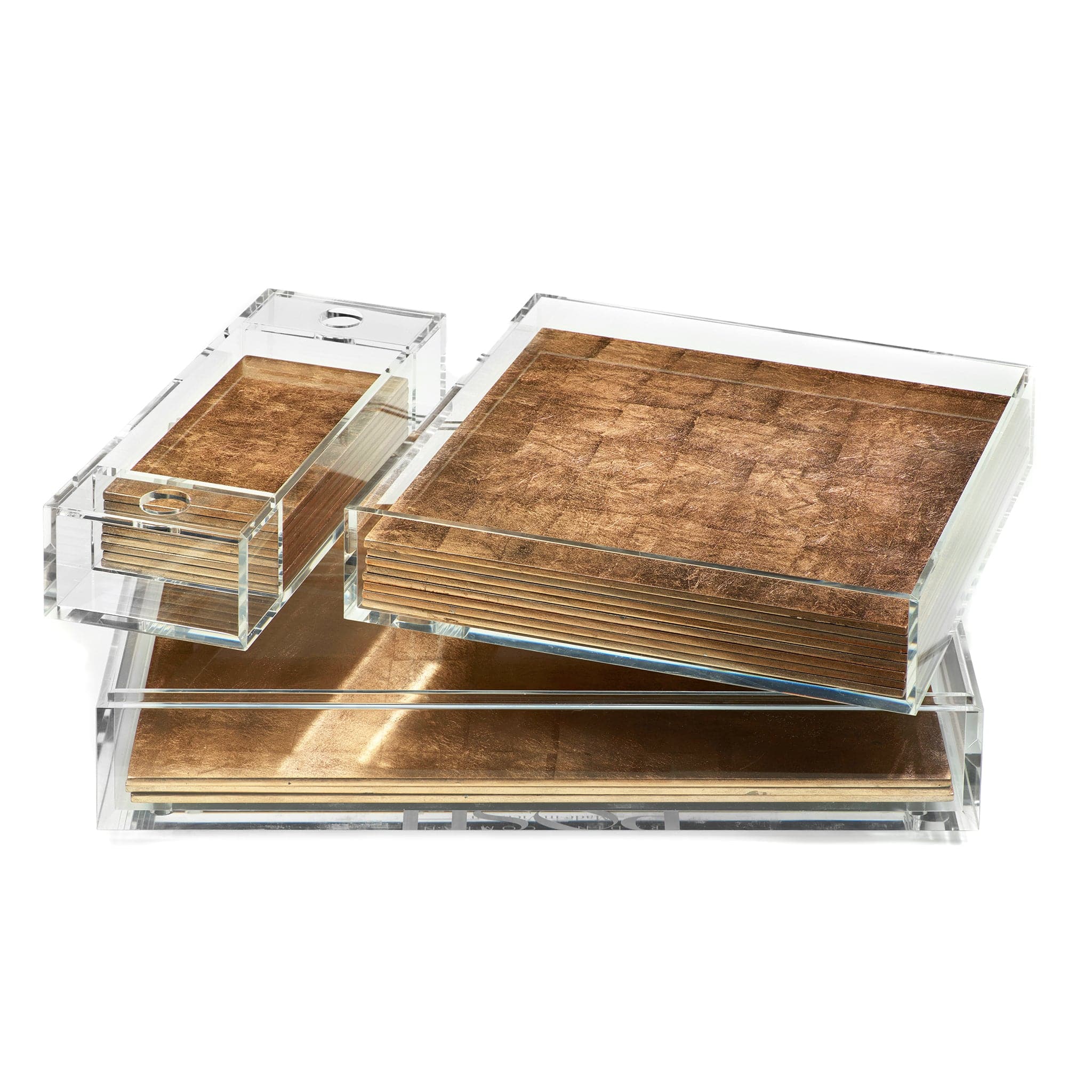 Matbox Clear Silver Leaf Gold - Posh Trading Company - Interior furnishings london