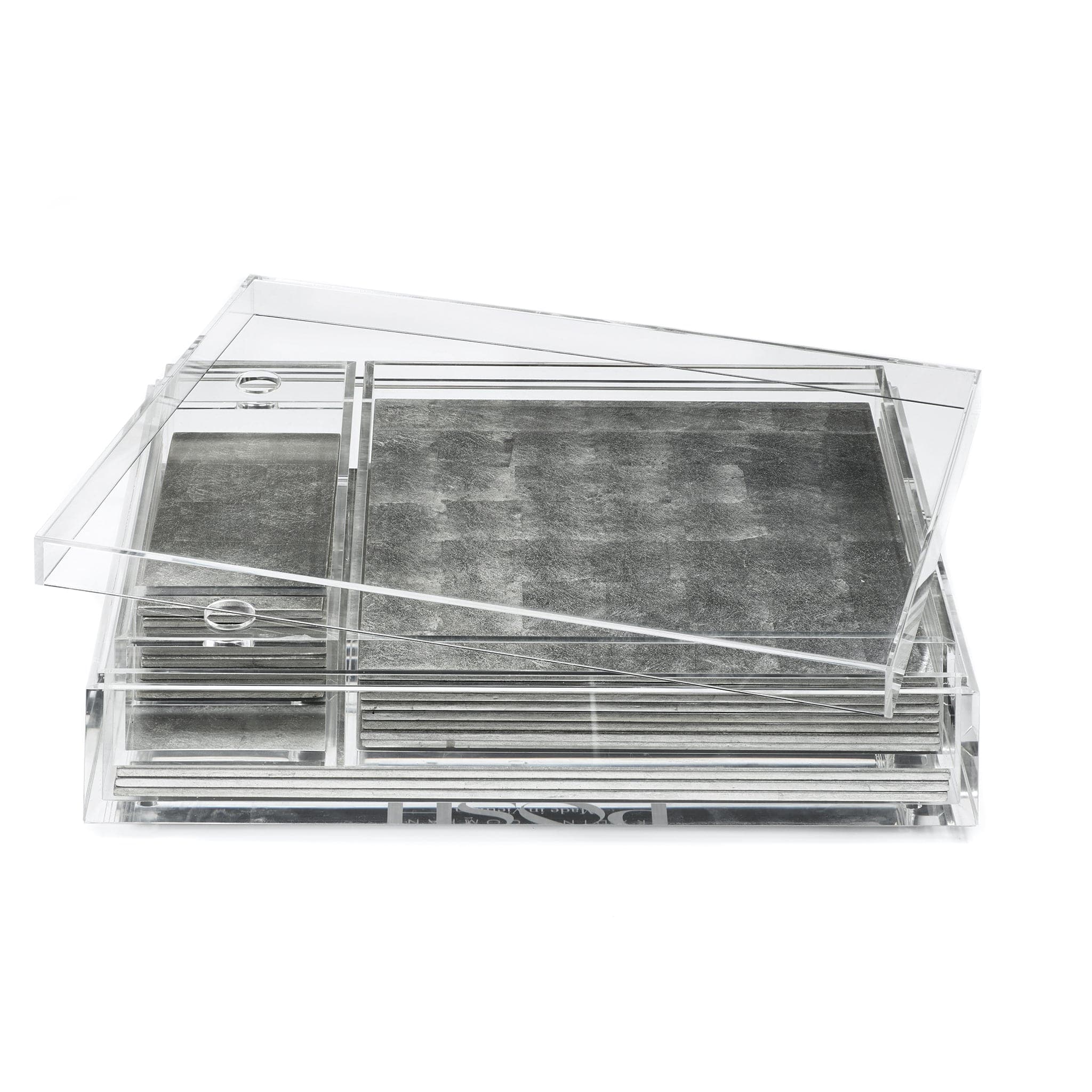 Mabox Clear Silver Leaf Silver - Posh Trading Company - Interior furnishings london