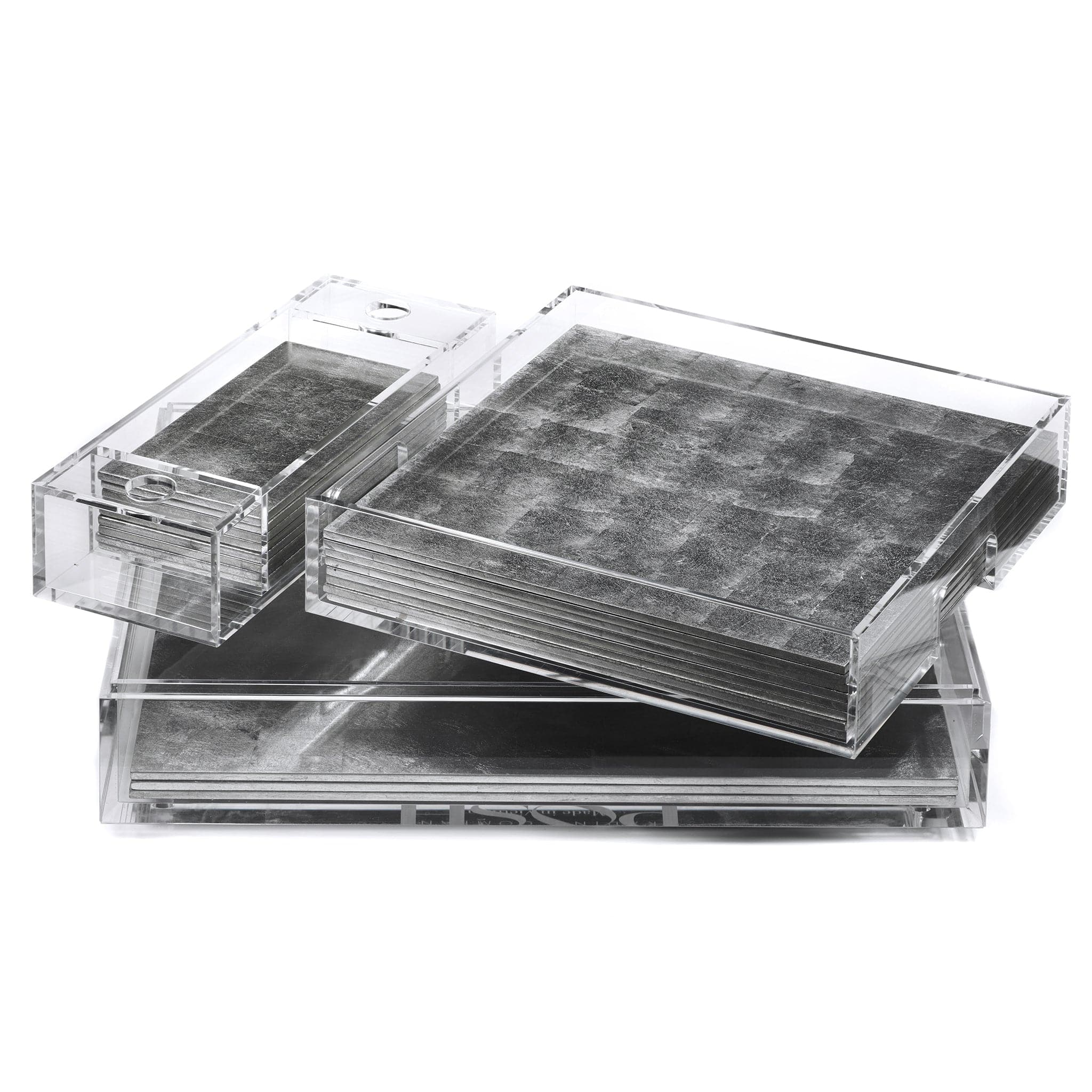 Mabox Clear Silver Leaf Silver - Posh Trading Company - Interior furnishings london