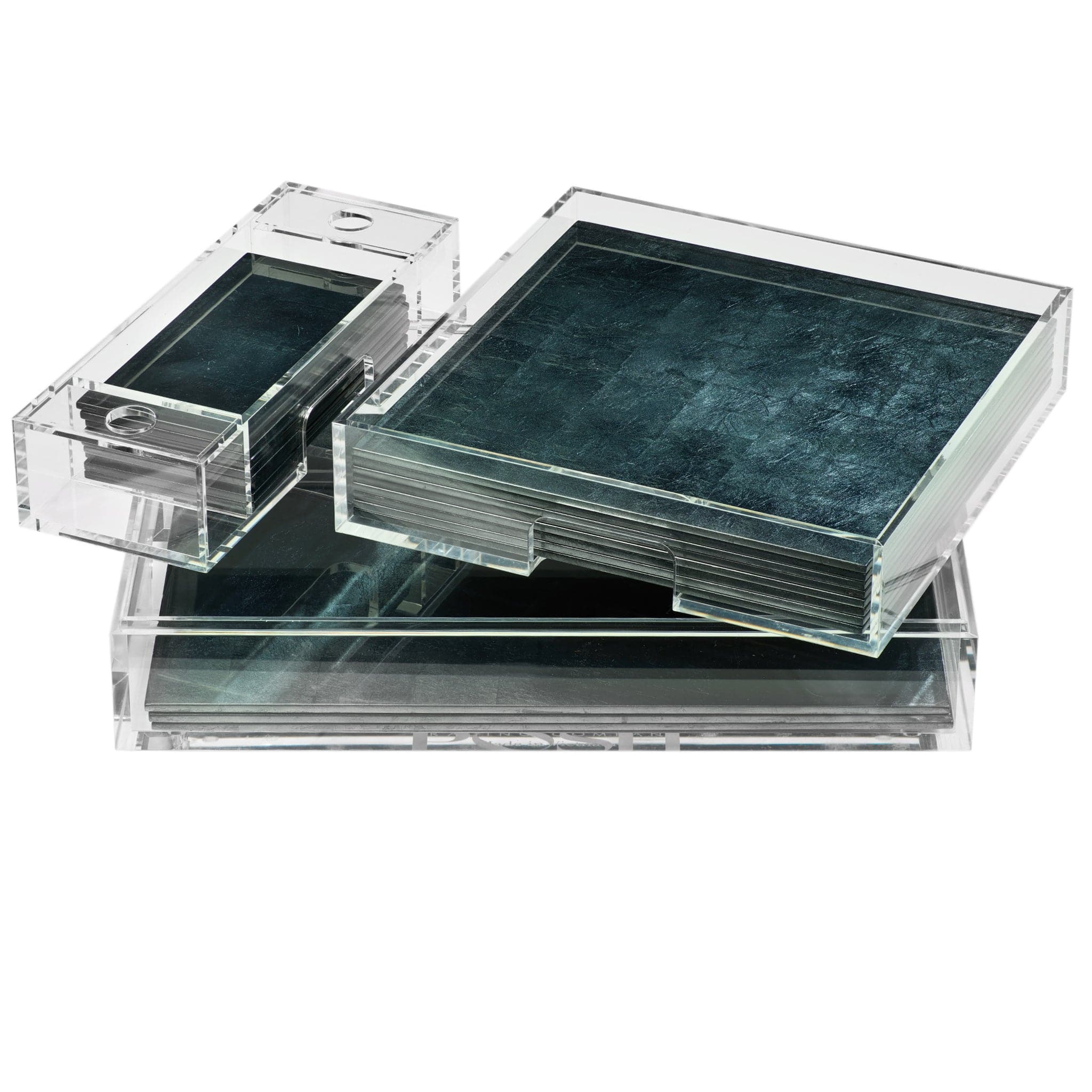 Mabox Clear Silver Leaf Stormy Sky - Posh Trading Company  - Interior furnishings london