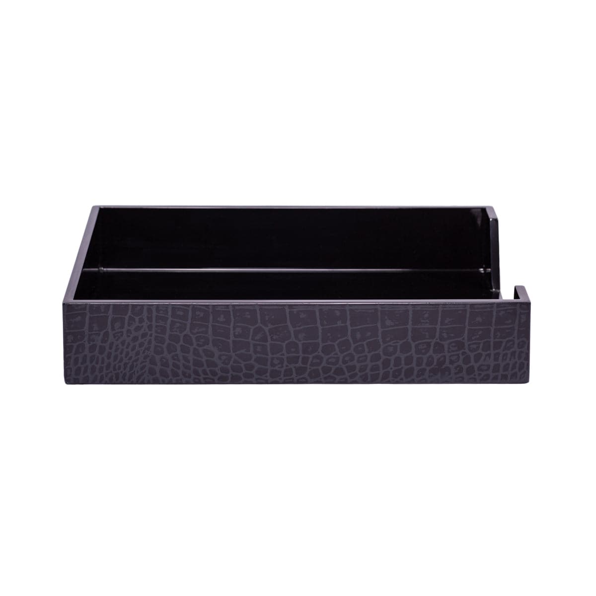 Chelsea Paper Tray Croc Noir