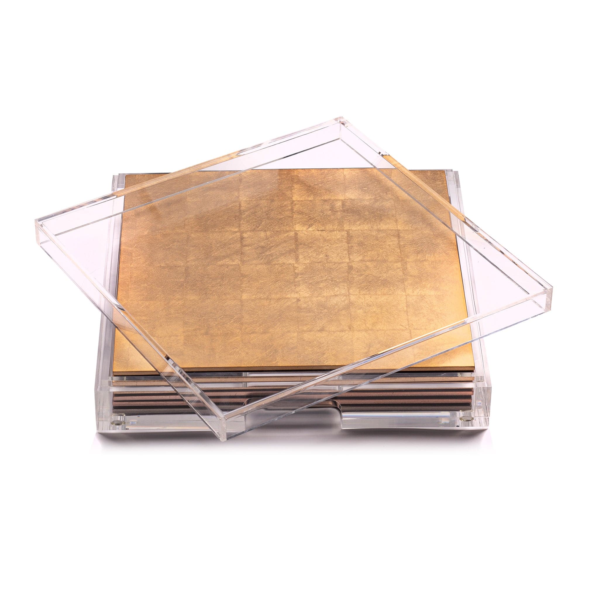 Placebox Clear Silver Leaf Chic Matte Gold - Posh Trading Company - Interior furnishings london