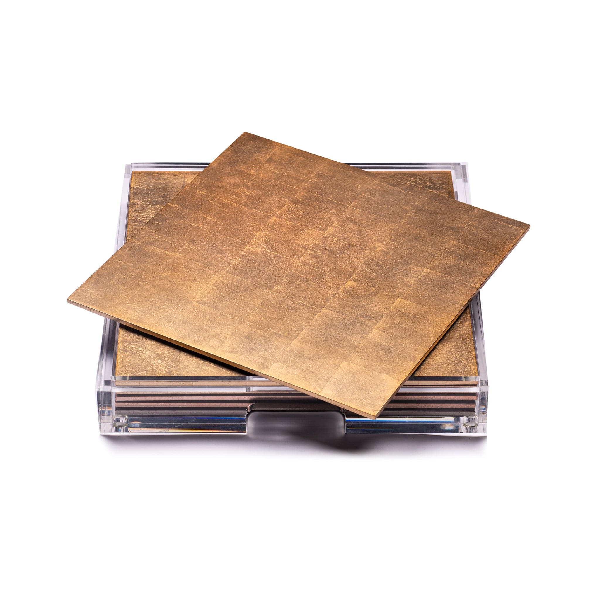 Placebox Clear Silver Leaf Chic Matte Gold - Posh Trading Company  - Interior furnishings london