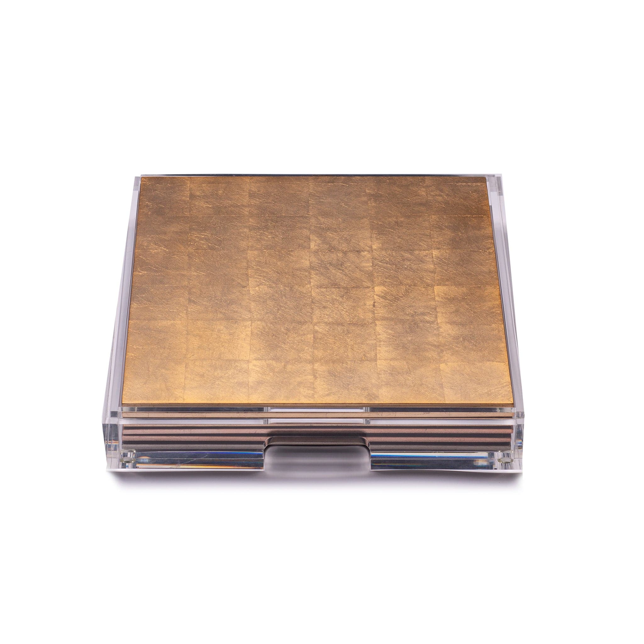Placebox Clear Silver Leaf Chic Matte Gold - Posh Trading Company - Interior furnishings london