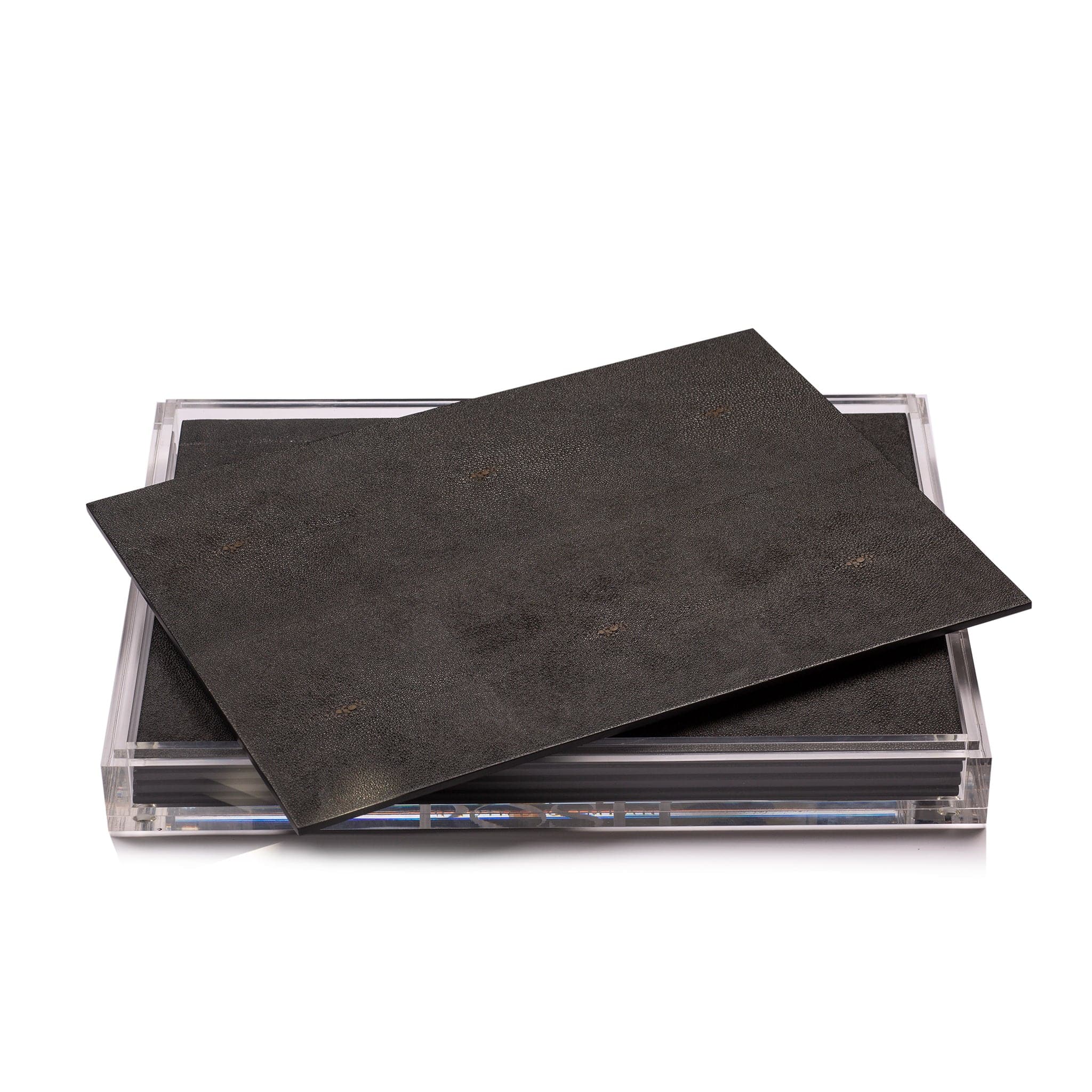 Servebox Clear Shagreen Chocolate - Posh Trading Company - Interior furnishings london