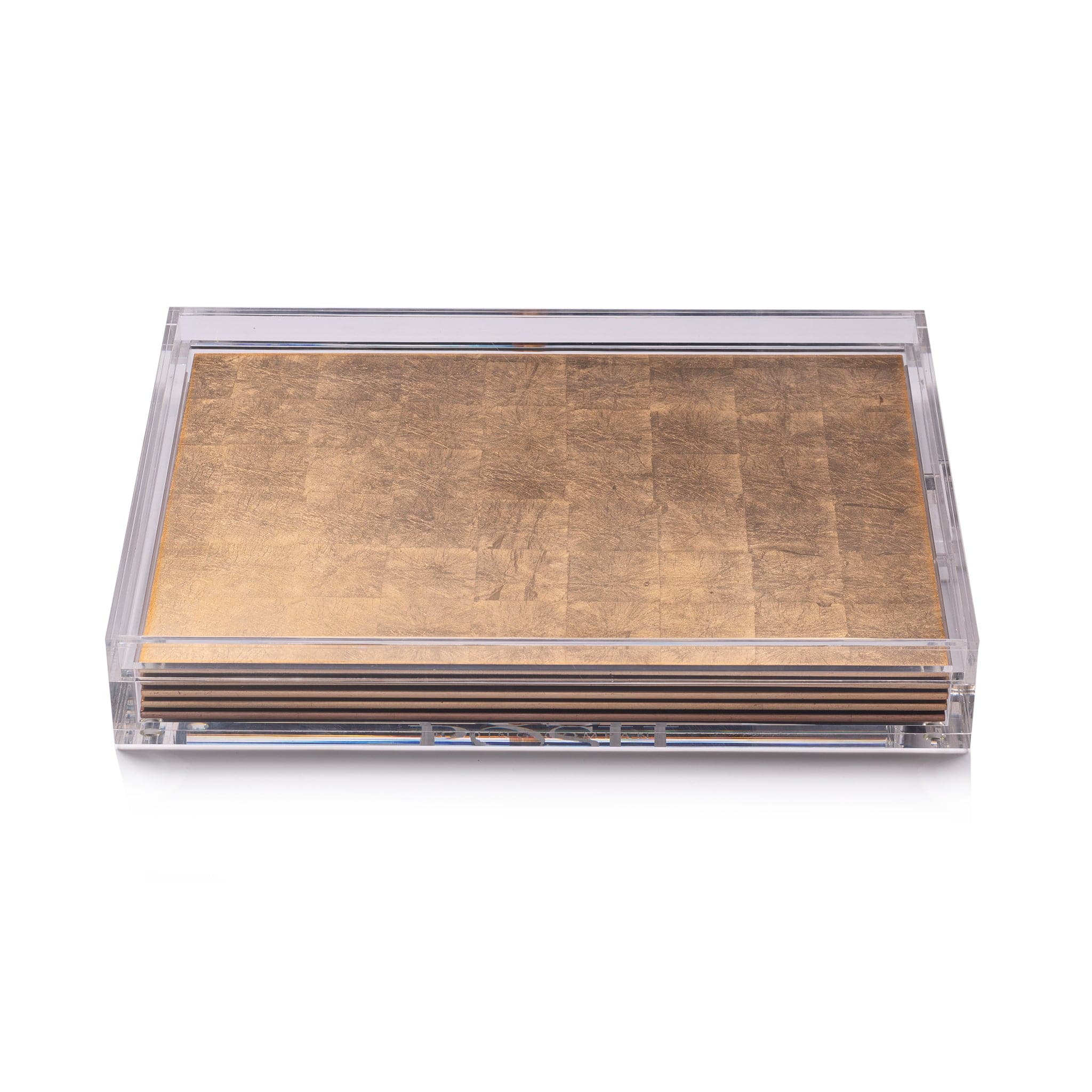 Servebox Clear Silver Leaf Chic Matte Gold - Posh Trading Company  - Interior furnishings london