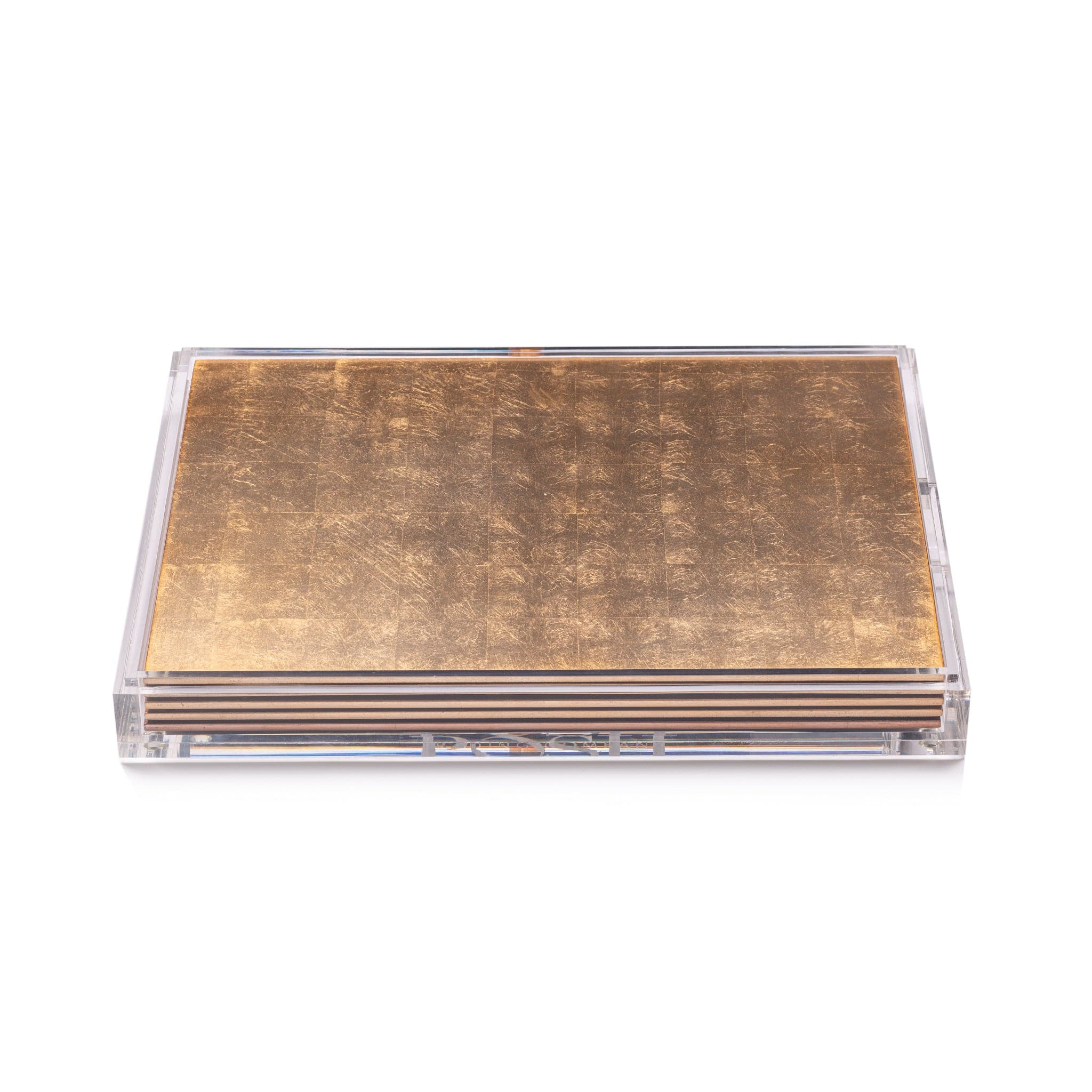 Servebox Clear Silver Leaf Chic Matte Gold - Posh Trading Company  - Interior furnishings london