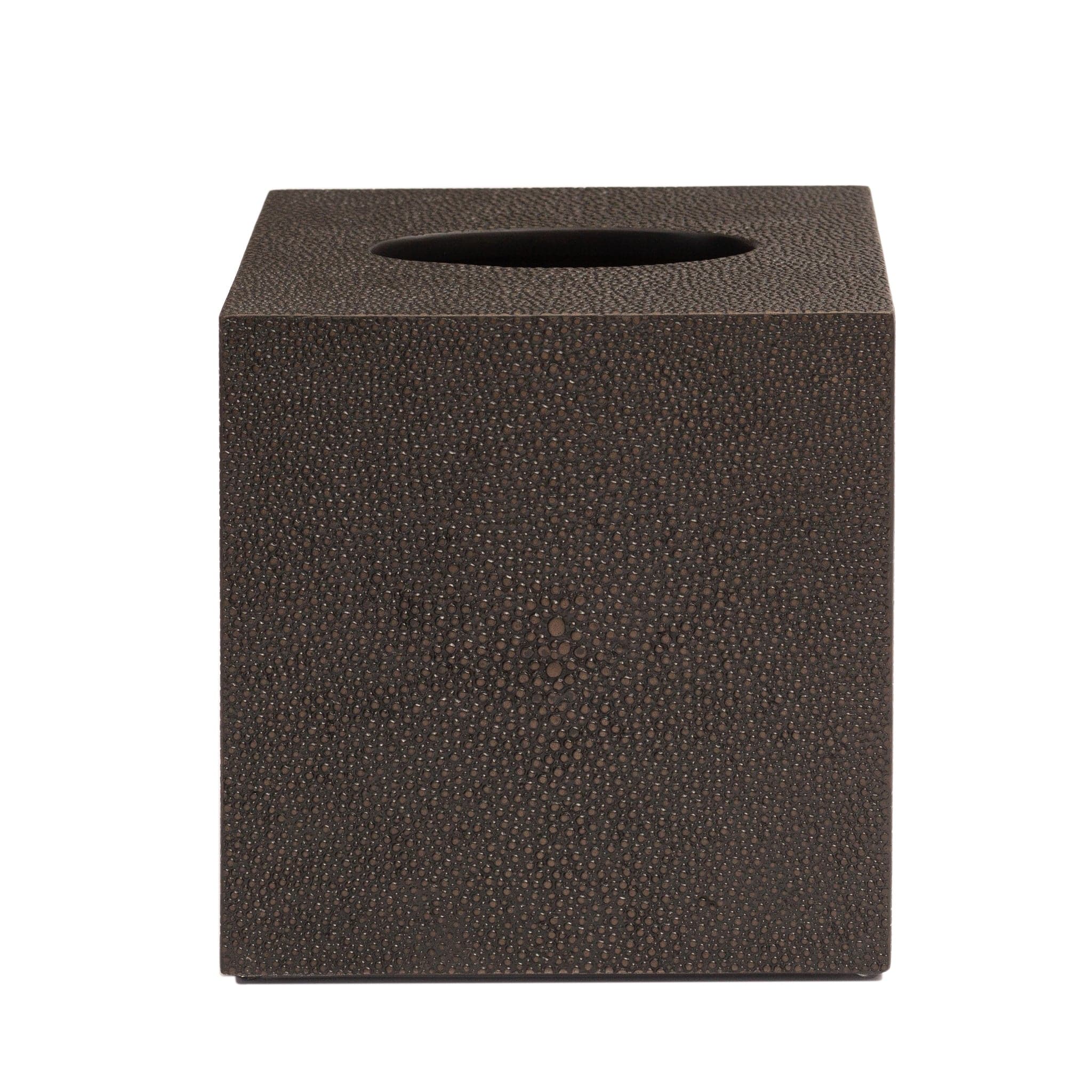 Chelsea Square Tissue Box - Shagreen Chocolate