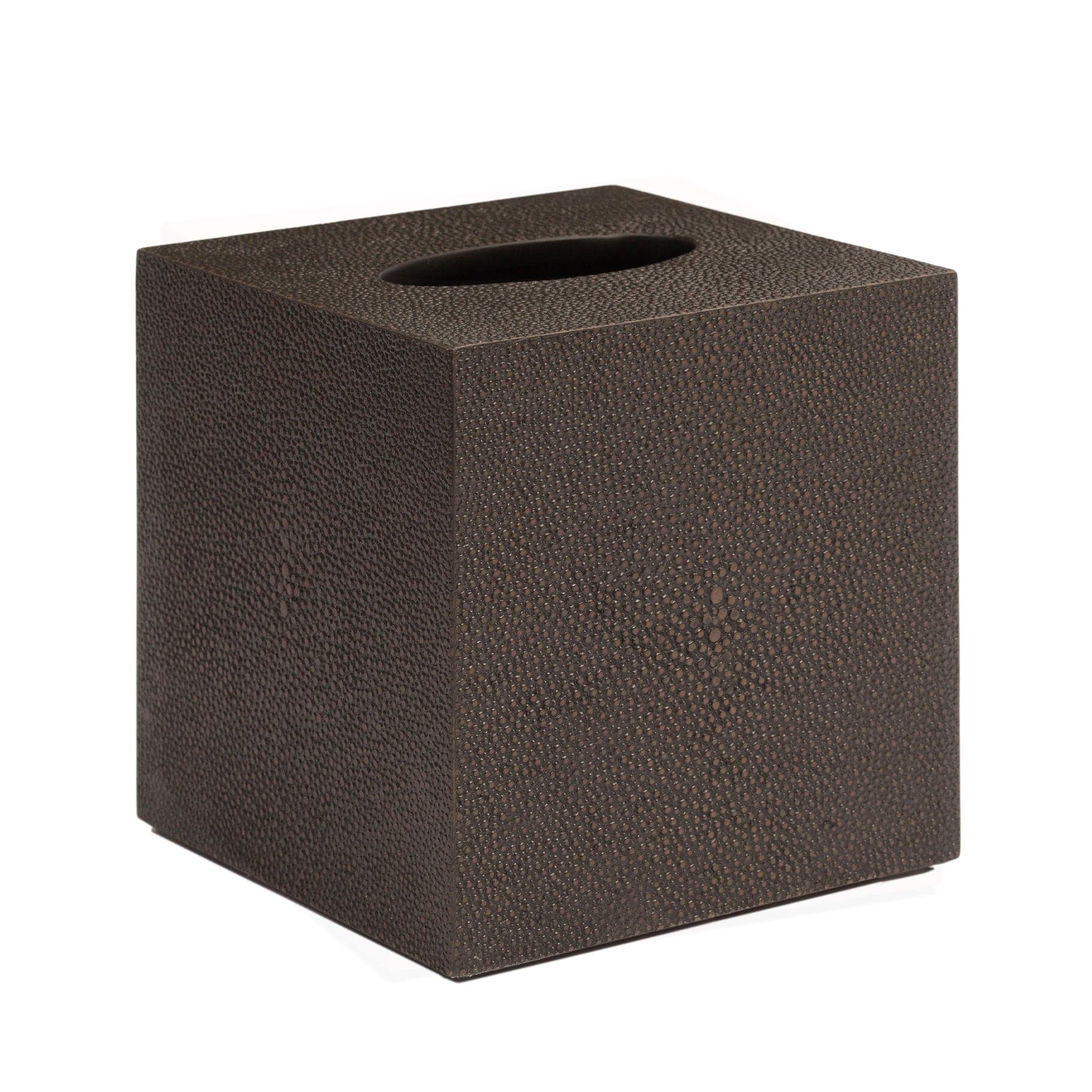 Chelsea Square Tissue Box - Shagreen Chocolate