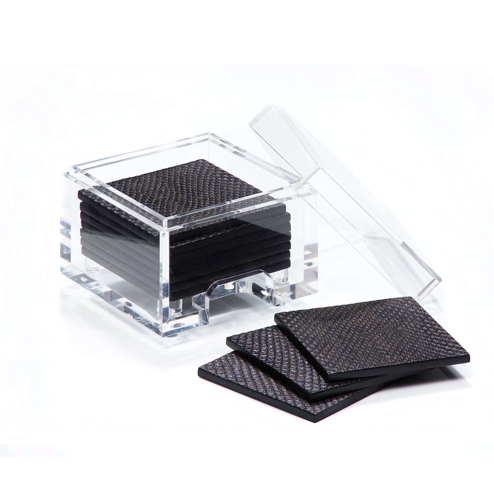 Coastbox Clear - Faux Boa Charcoal