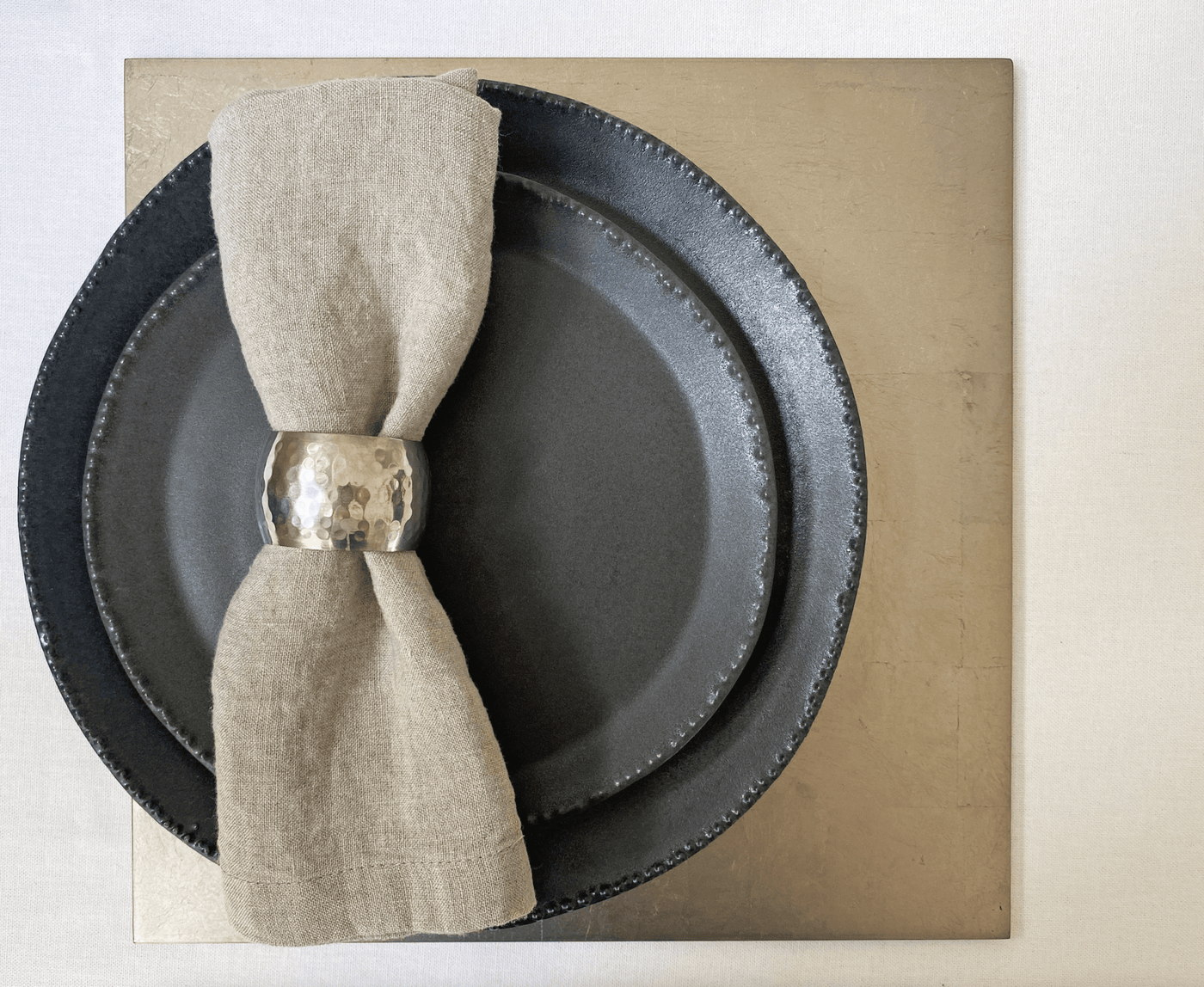 Silver Leaf Placemat - Chic Matte Taupe
