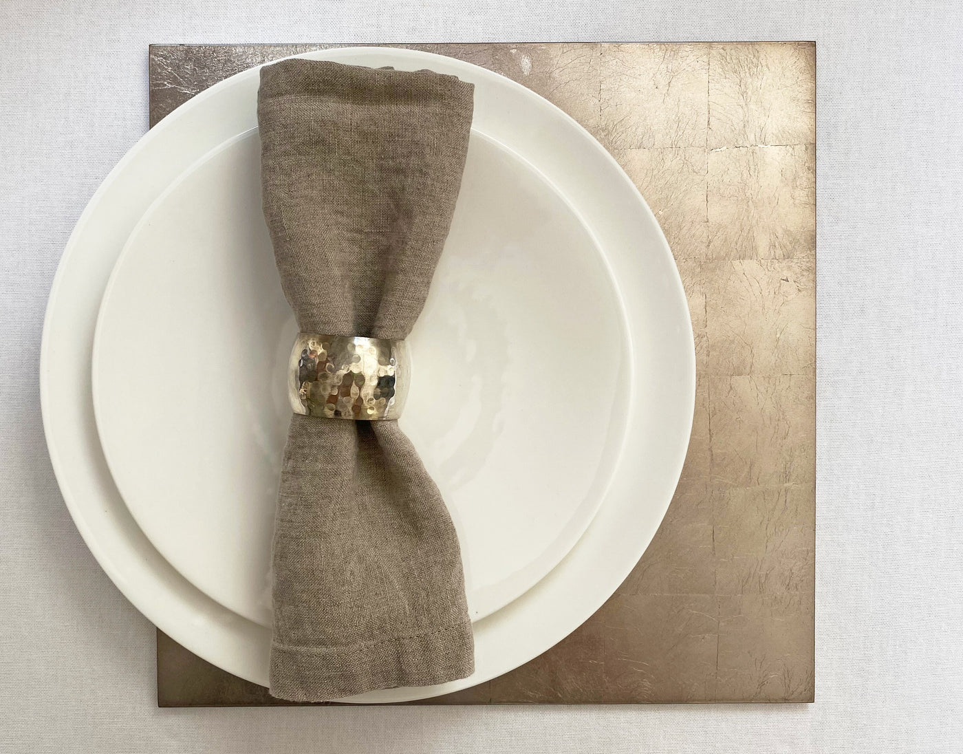 Silver Leaf Placemat - Taupe