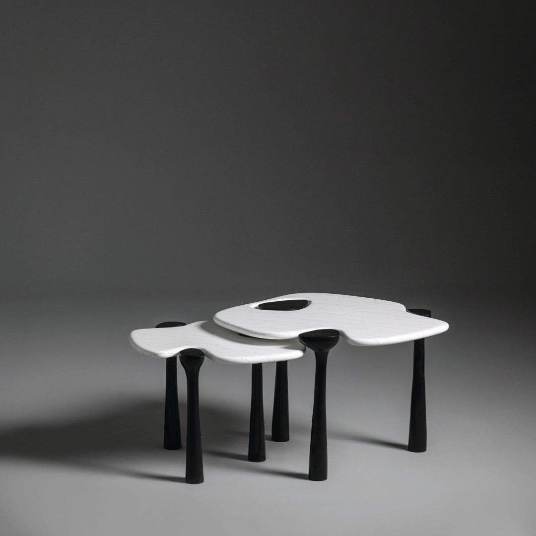 Titus modern black and white luxury side table