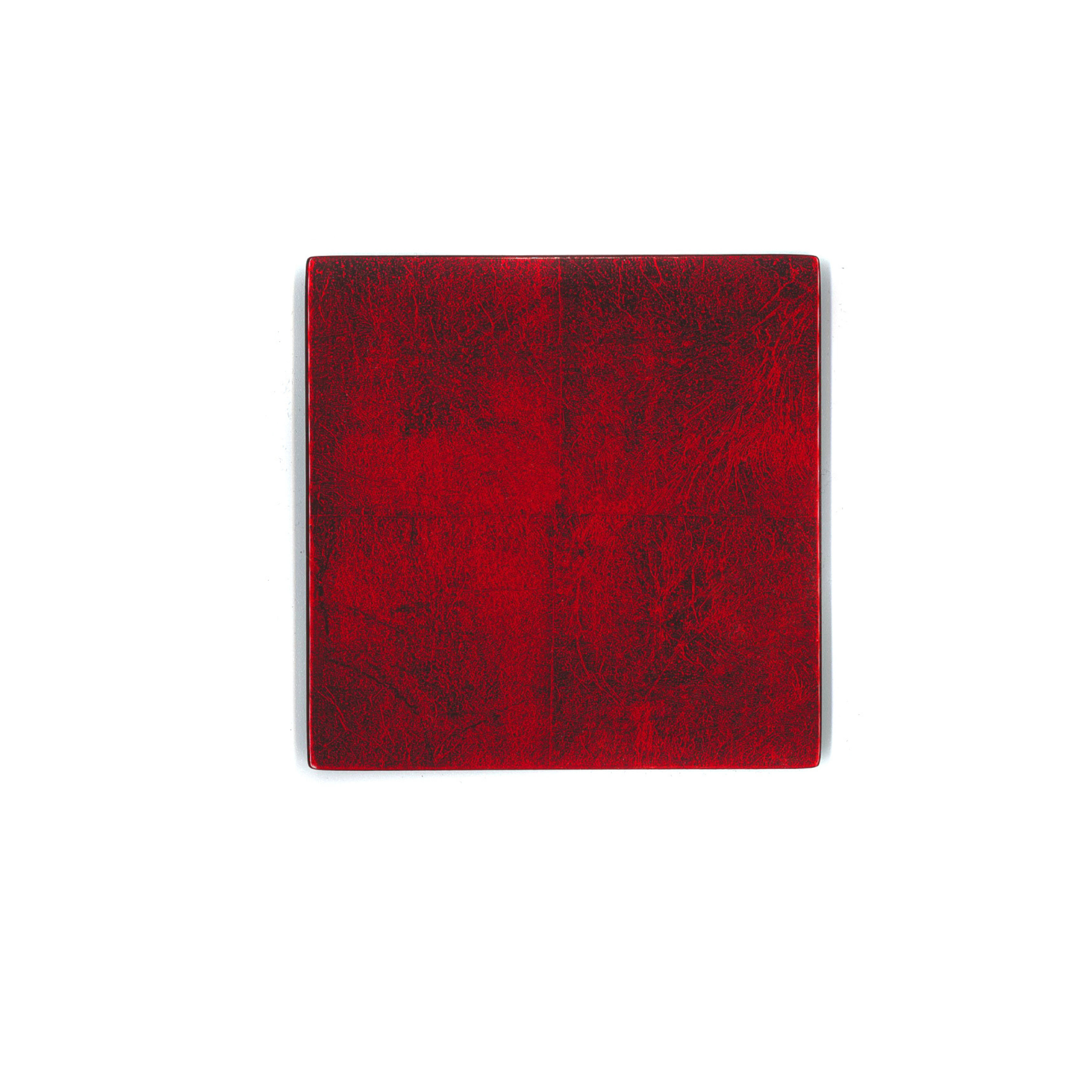 Silver Leaf Coaster - Chic Matte Red