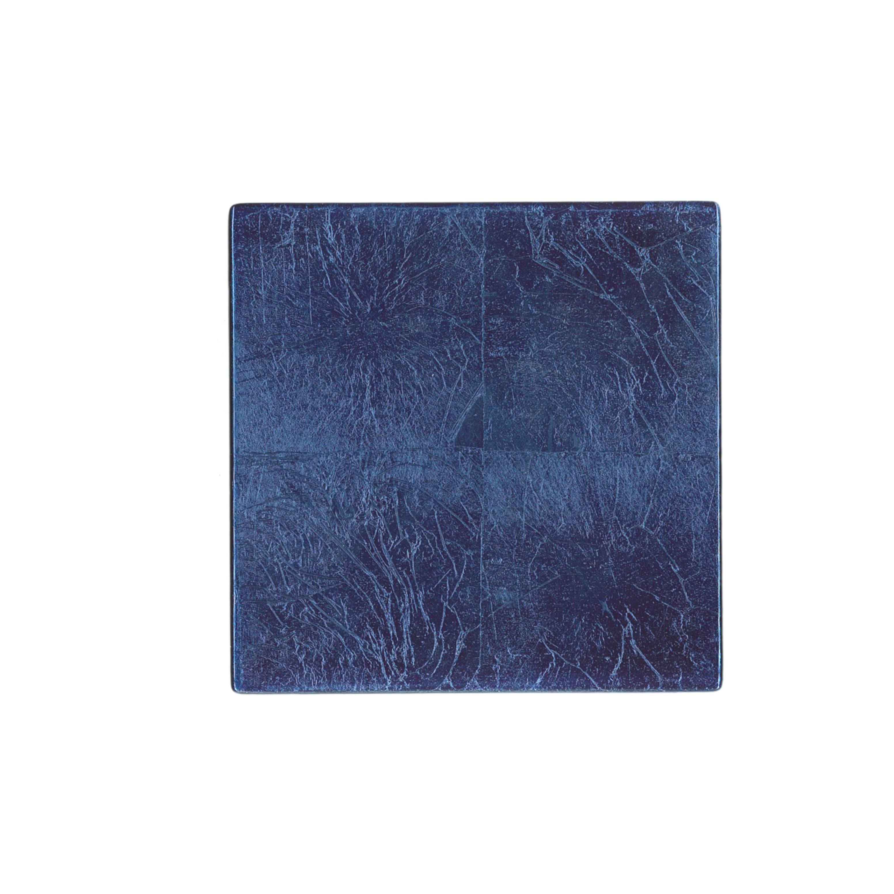 Silver Leaf Coaster - Chic Matte Blue