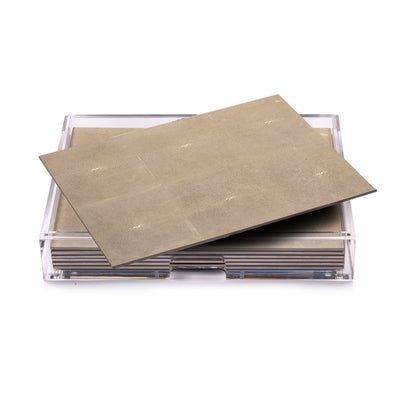 Grand Matbox Clear Shagreen Natural - Posh Trading Company  - Interior furnishings london