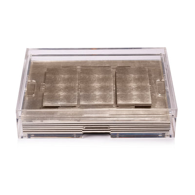 Grand Matbox Clear Silver Leaf Chic Matte Champagne - Posh Trading Company  - Interior furnishings london