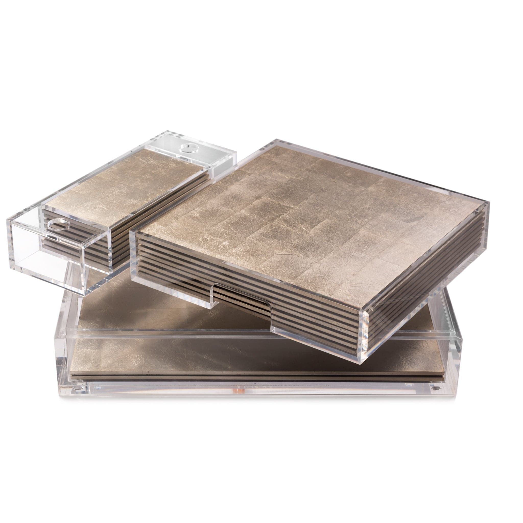 Matbox Clear Silver Leaf Chic Matte Champagne - Posh Trading Company  - Interior furnishings london