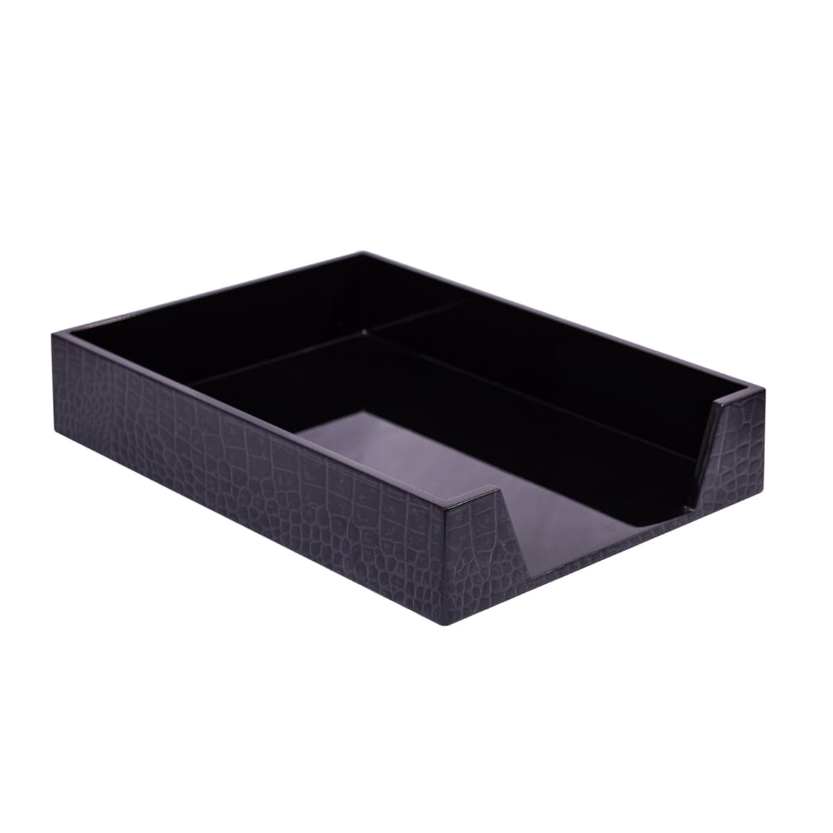 Chelsea Paper Tray Croc Noir