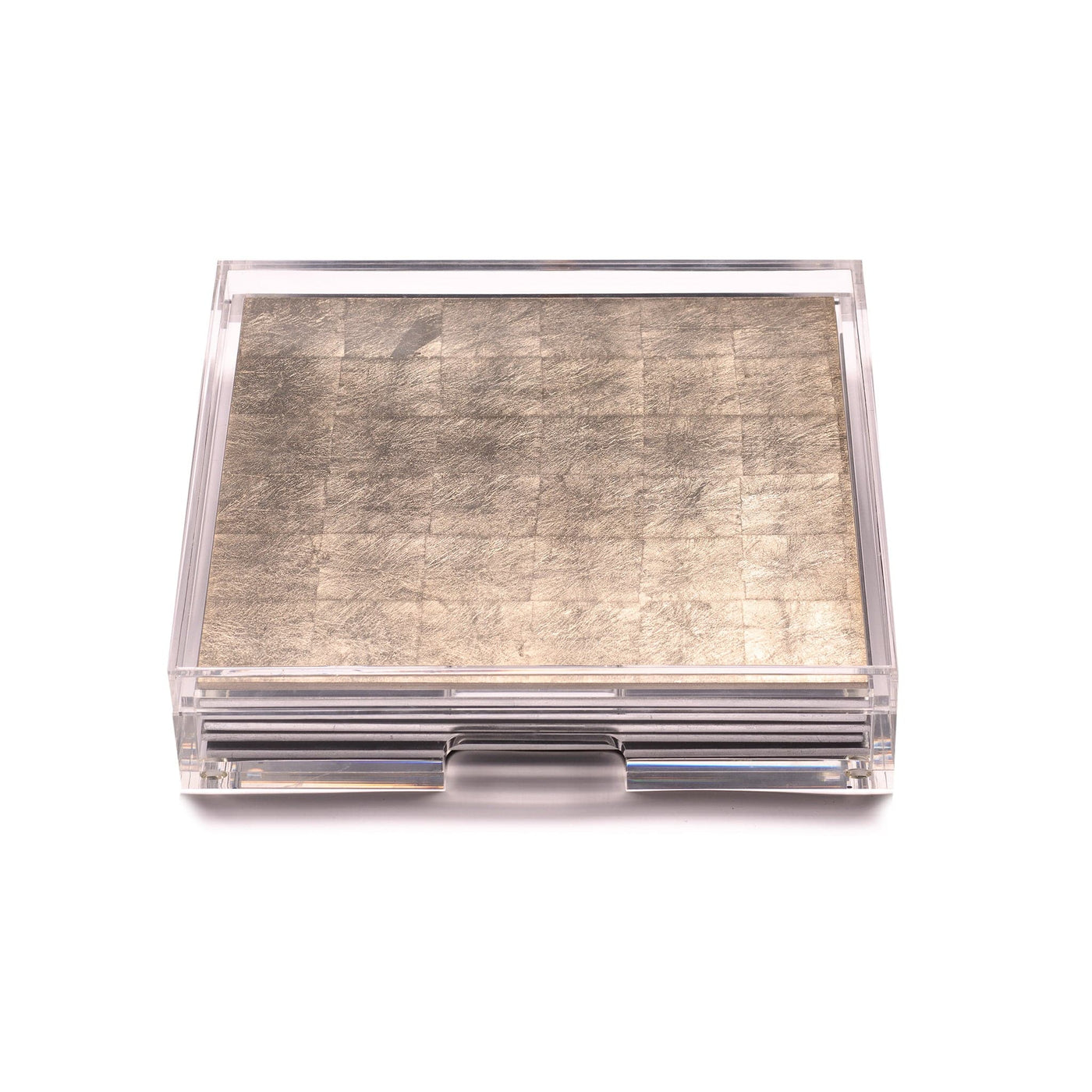 Placebox Clear Silver Leaf Chic Matte Champagne - Posh Trading Company  - Interior furnishings london