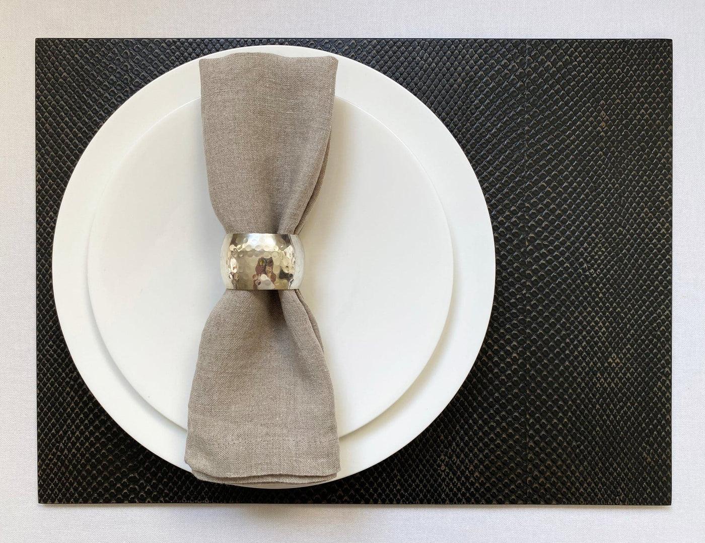 Grand Placemat - Faux Boa Charcoal