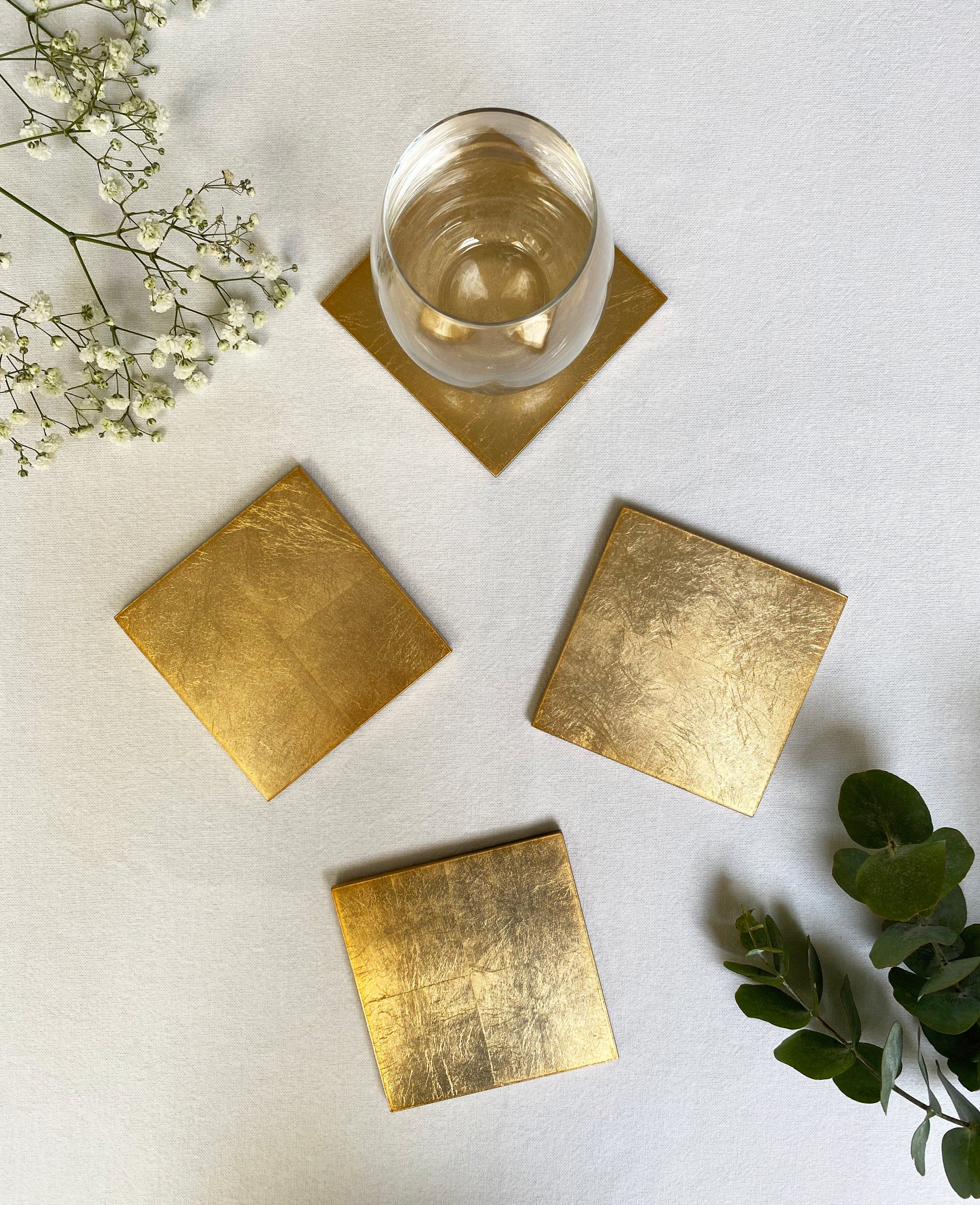 Silver Leaf Coaster - Gold