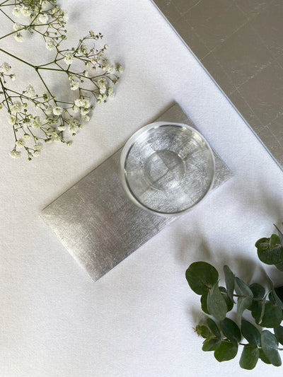 Silver Leaf Double Coaster - Silver